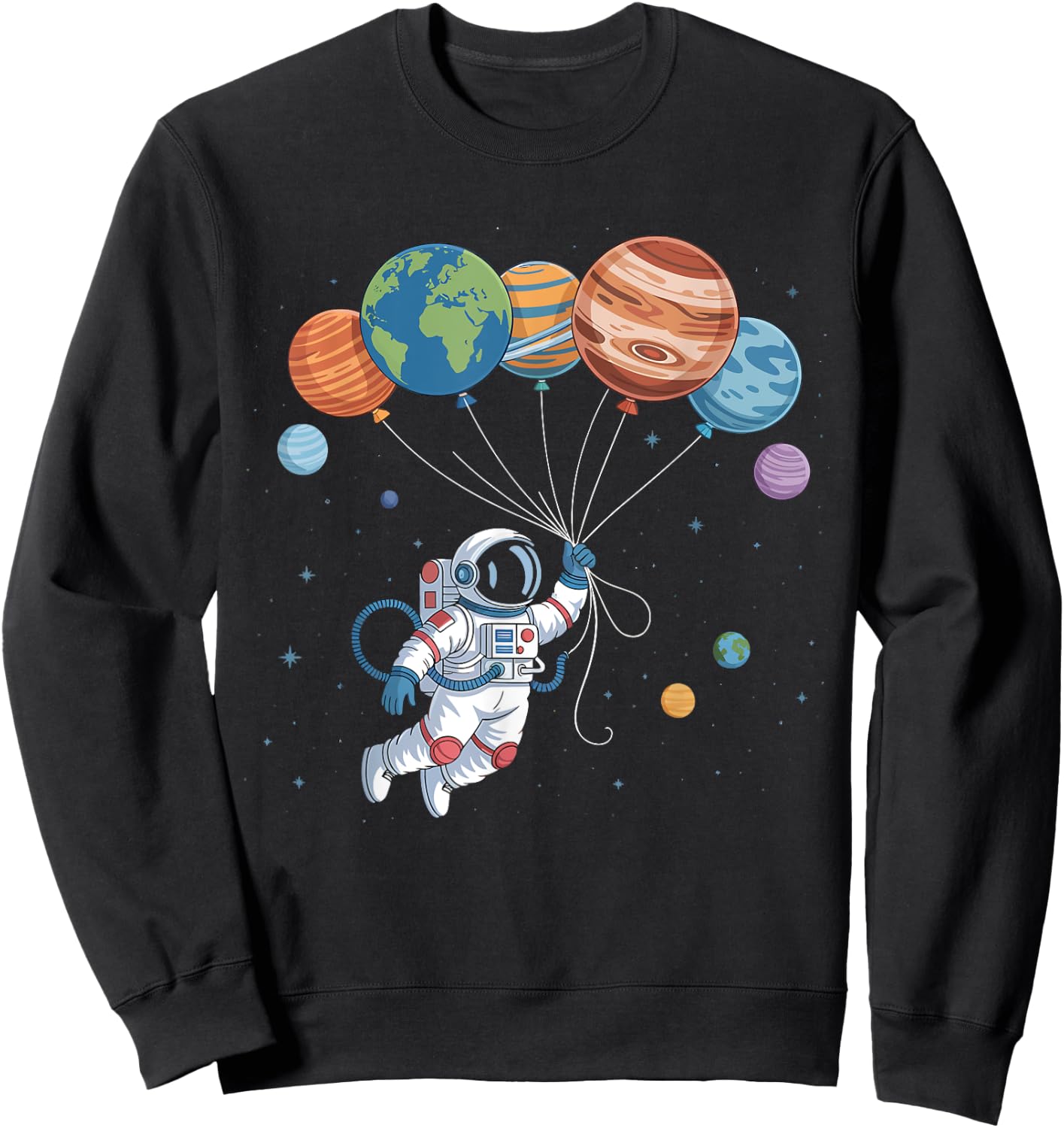Planet Astronaut Space Science Moon Design Sweatshirt - Sweatshirt | Black