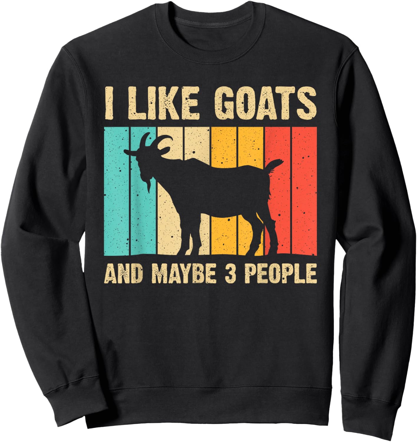 Funny Goat Art Women Kids Farming Goat Lover Stuff Sweatshirt - Sweatshirt | Black