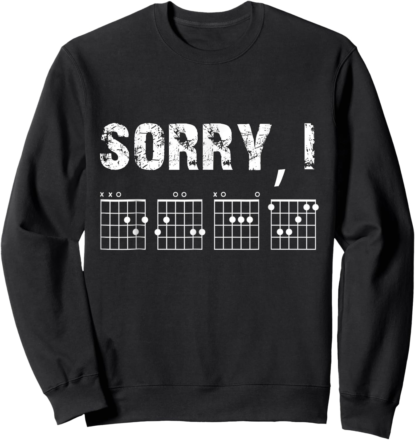 Sorry I-DGAF Funny Hidden Message Guitar Chords for Lover Sweatshirt - Sweatshirt | Black