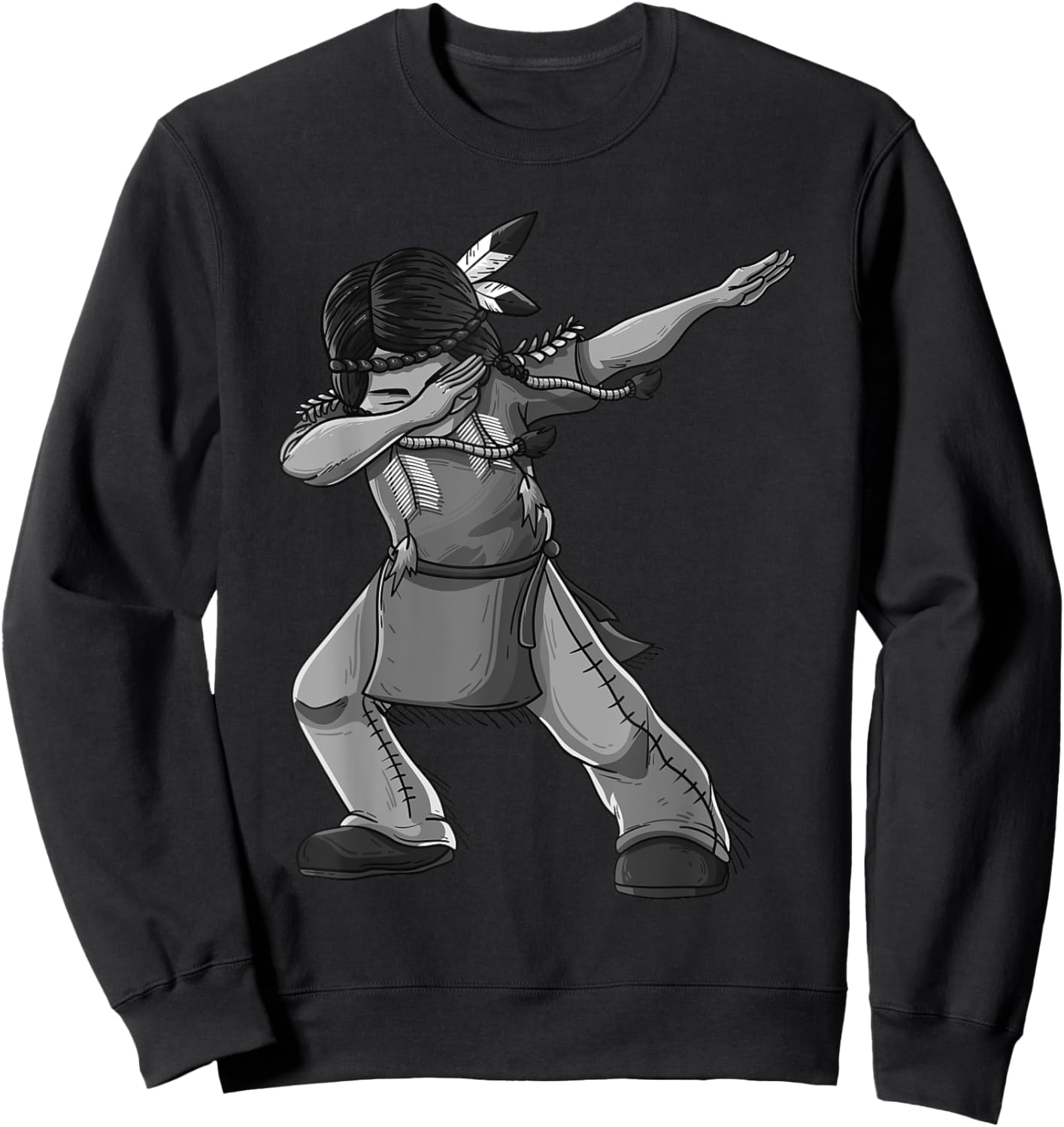 Dabbing Indian Funny Cute Native American Dance Dab Gift Sweatshirt - Sweatshirt | Black