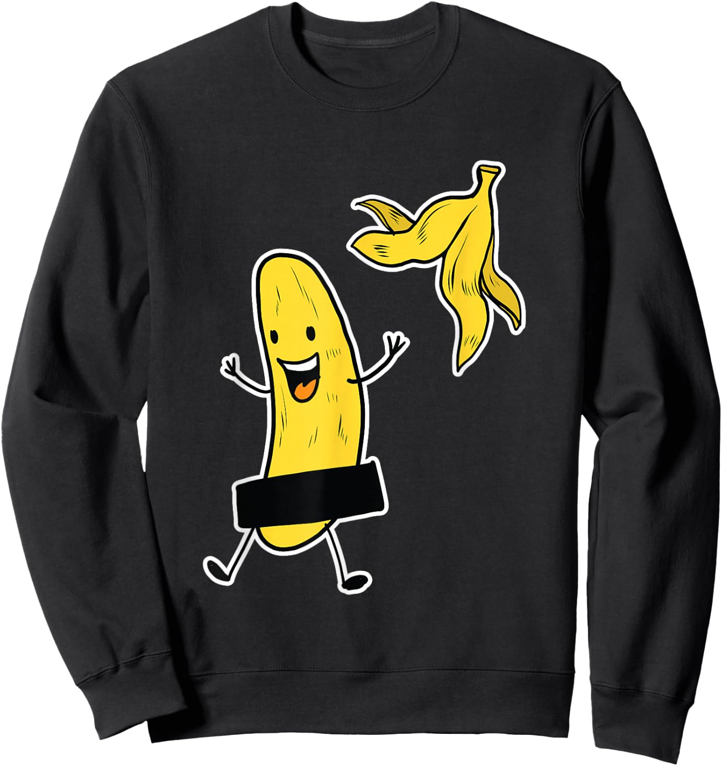 Funny Banana Striptease Cartoon Party Sweet Fun Outfit Sweatshirt - Sweatshirt | Black