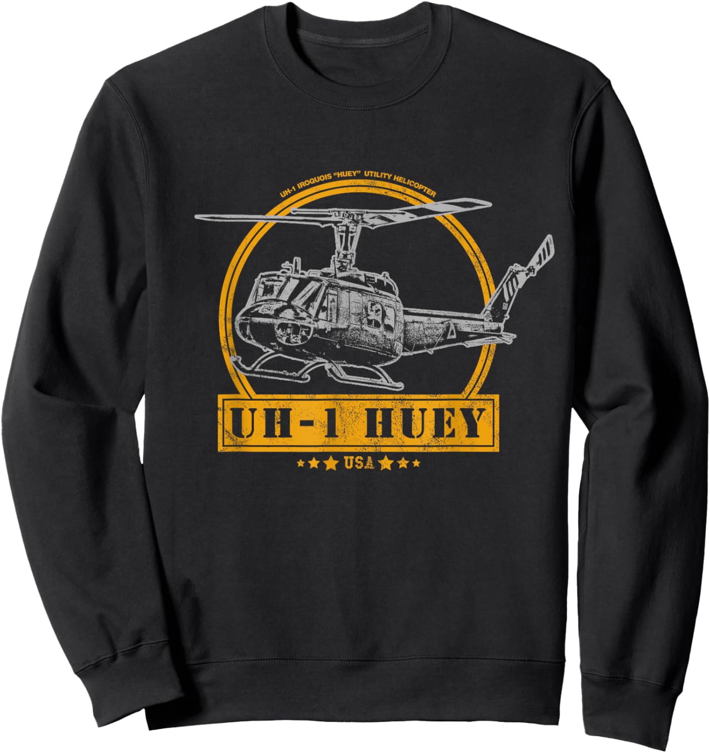 UH-1 Iroquois "Huey" Helicopter Sweatshirt - Sweatshirt | Black