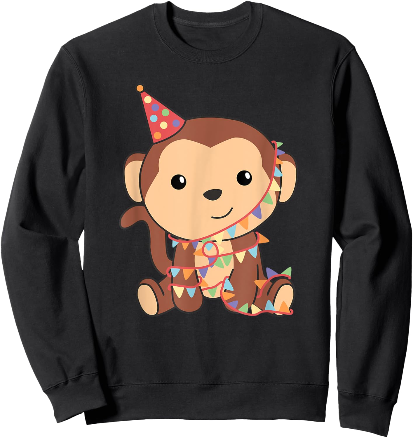 Birthday Monkey for Kids A Birthday Monkey Sweatshirt - Sweatshirt | Black