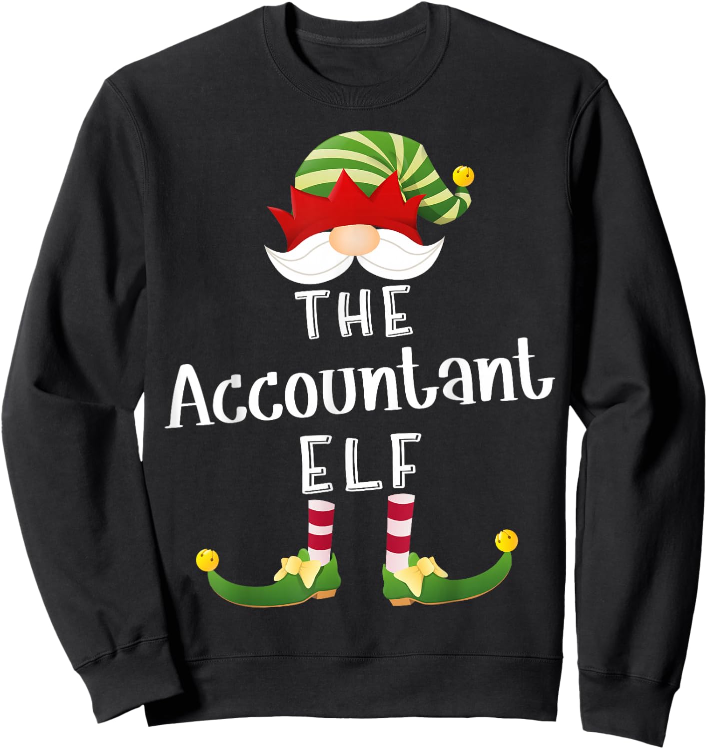 Accountant Elf Group Christmas Funny Pajama Party Sweatshirt - Sweatshirt | Black