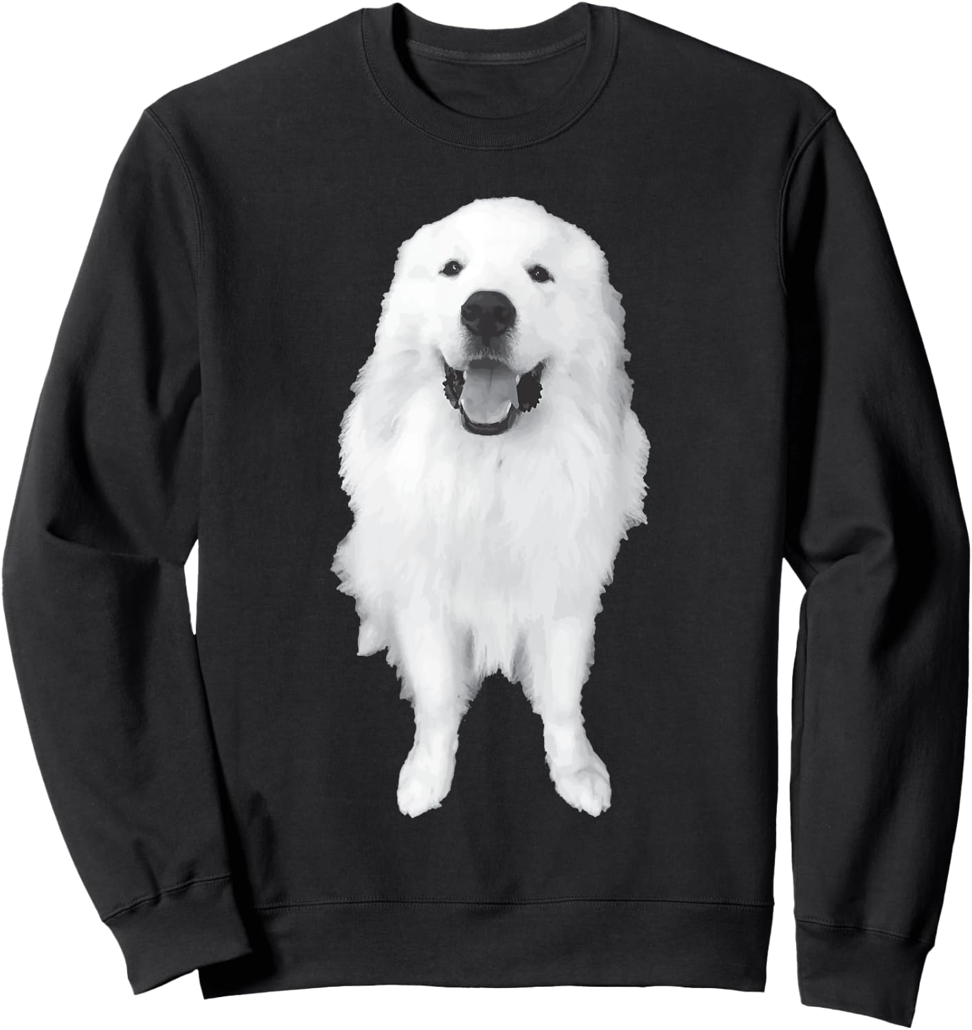 Great Pyrenees Dog Smiling Women Girls Kids Sweatshirt - Sweatshirt | Black