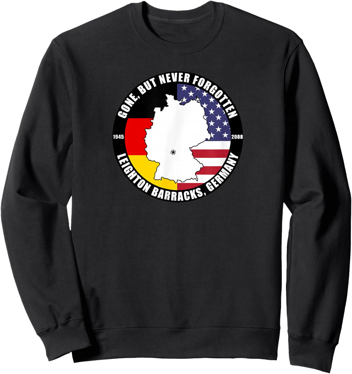 Leighton Barracks Germany Military Base Veteran Sweatshirt - Sweatshirt | Black