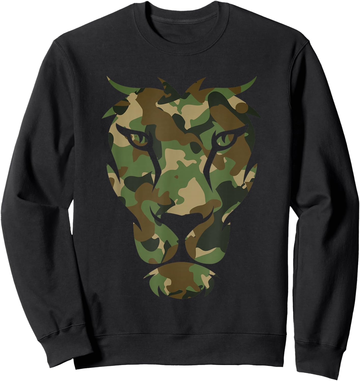 Camouflage Lion - Hunter Camouflage Hunting Sweatshirt - Sweatshirt | Black