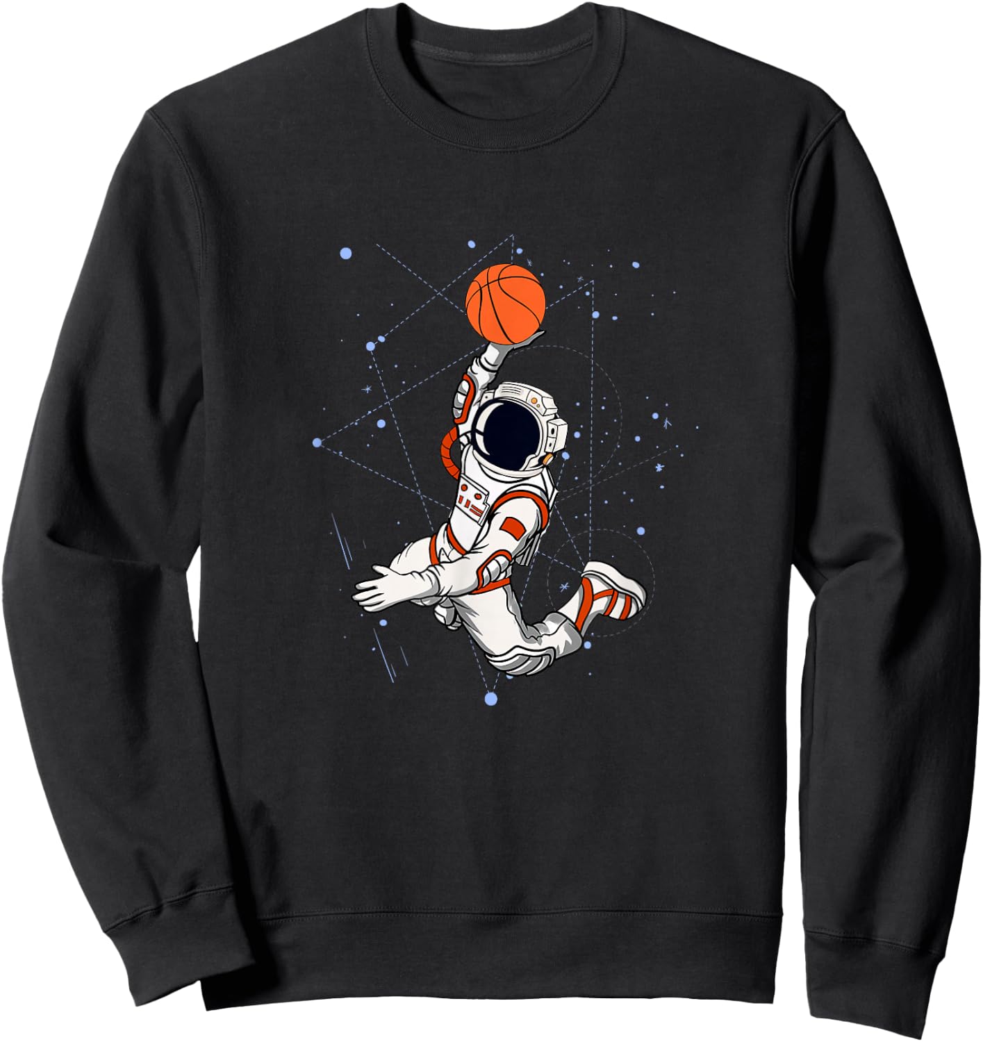 Astronaut Basketball Planets Science Space Universe Galaxy Sweatshirt - Sweatshirt | Black