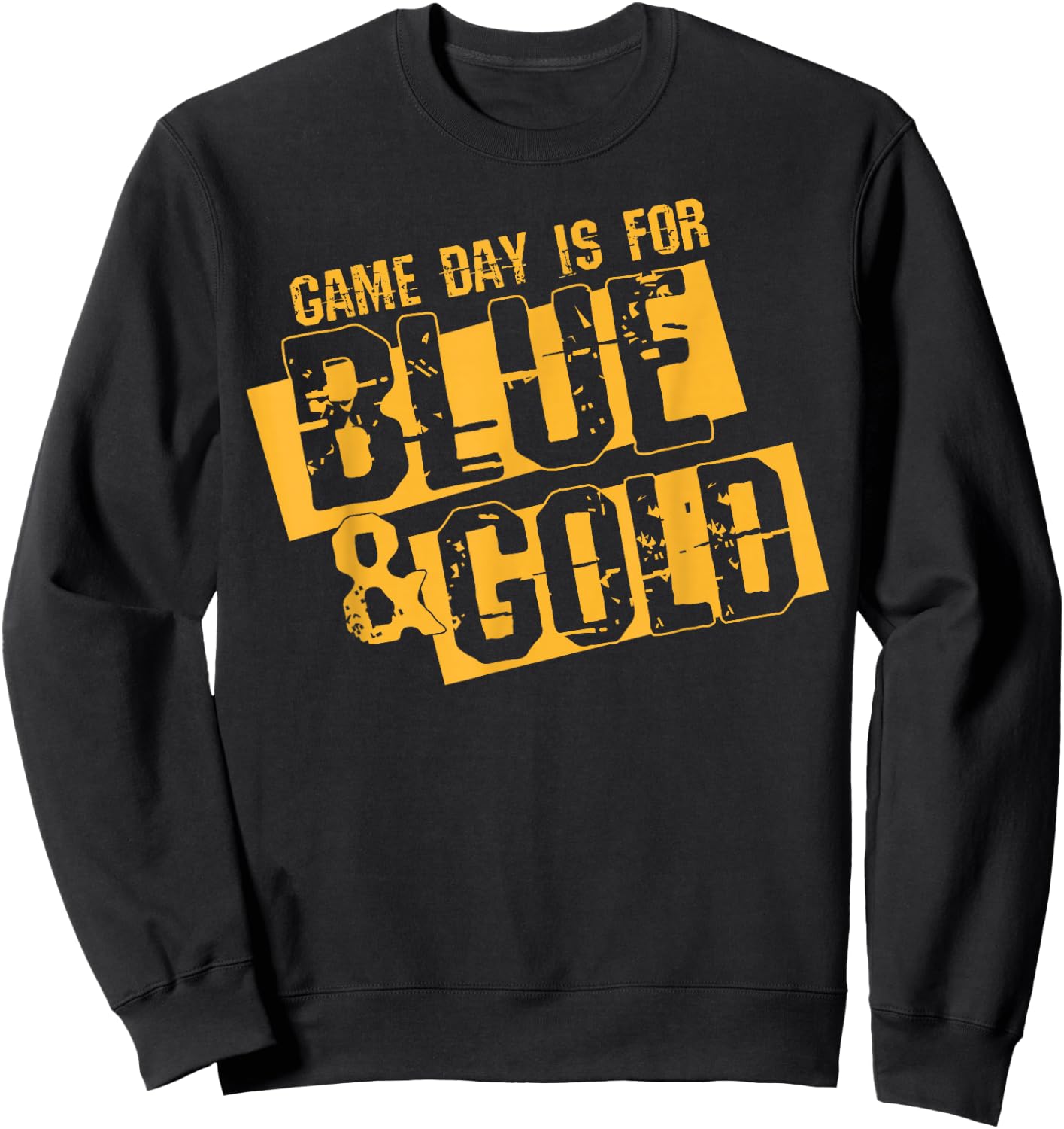 Blue and Gold Game Day Group Shirt for High School Football Sweatshirt - Sweatshirt | Black