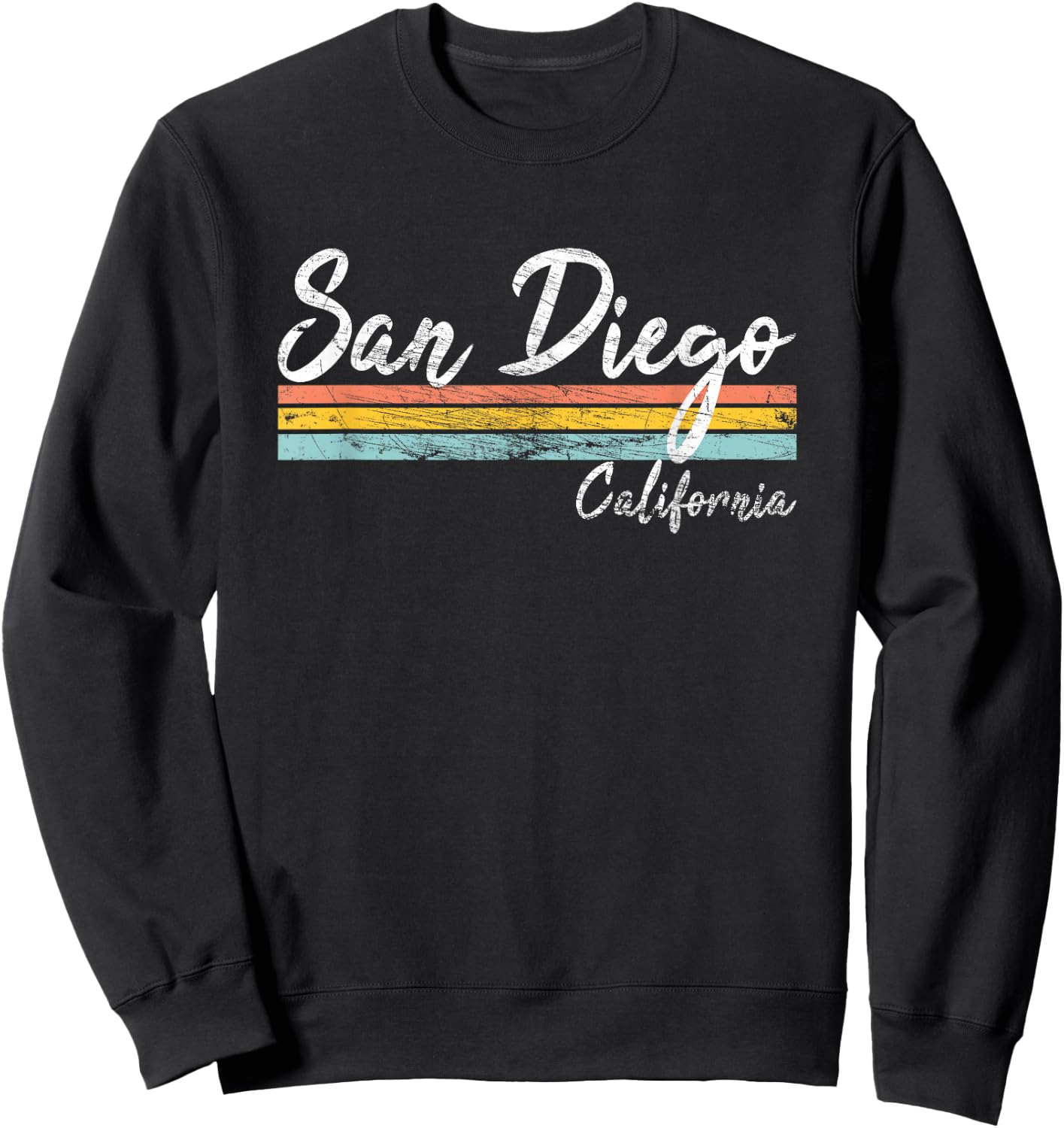 San Diego - California - Vintage Distressed Design - Classic Sweatshirt - Sweatshirt | Black