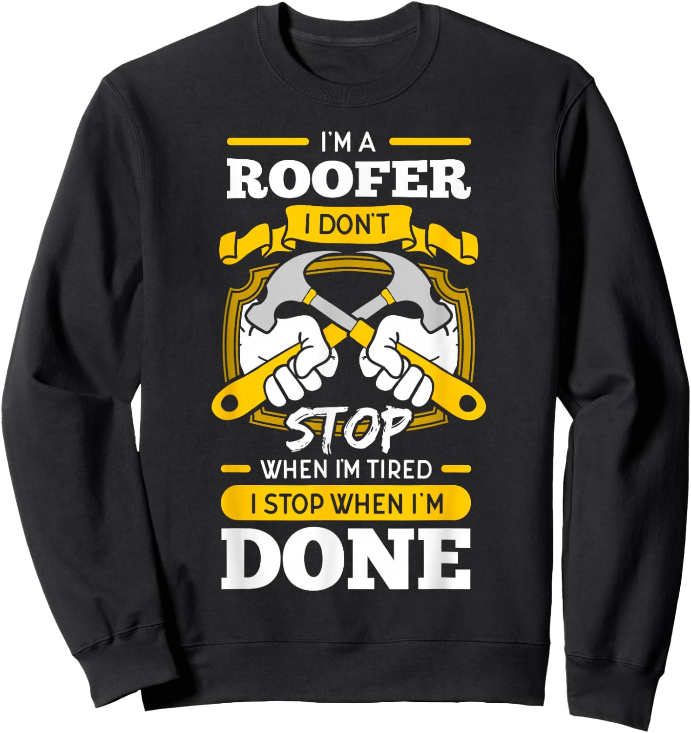 Roofer Roof Mechanic Construction Contractor Tradesperson Sweatshirt - Sweatshirt | Black