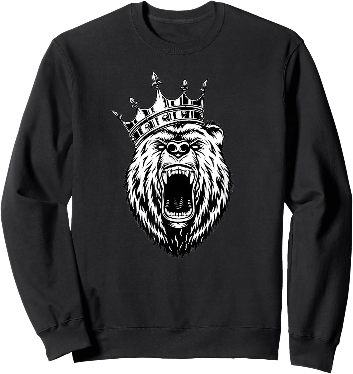 Bear Head - Angry Bear - Bear with a Crown - King of Bears Sweatshirt - Sweatshirt | Black