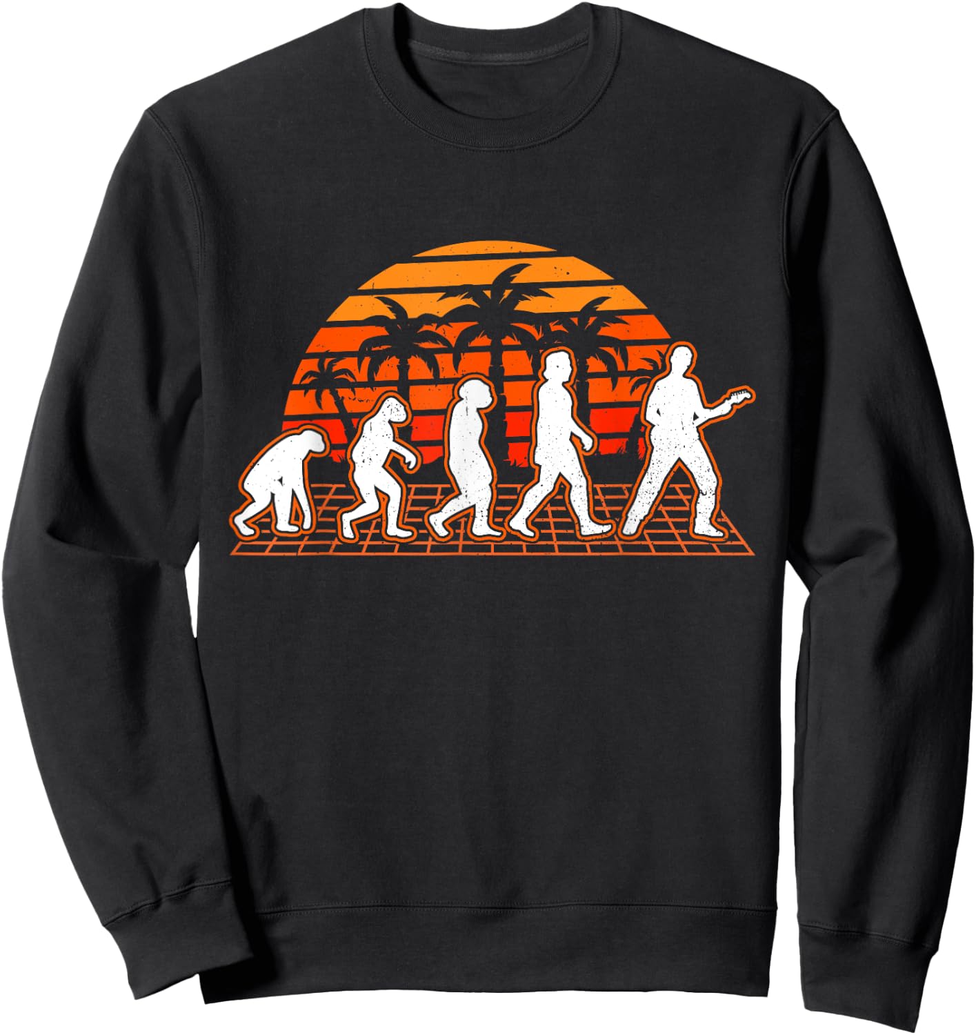 Bass Guitar Evolution Retro Bass Guitar Bass Sweatshirt - Sweatshirt | Black