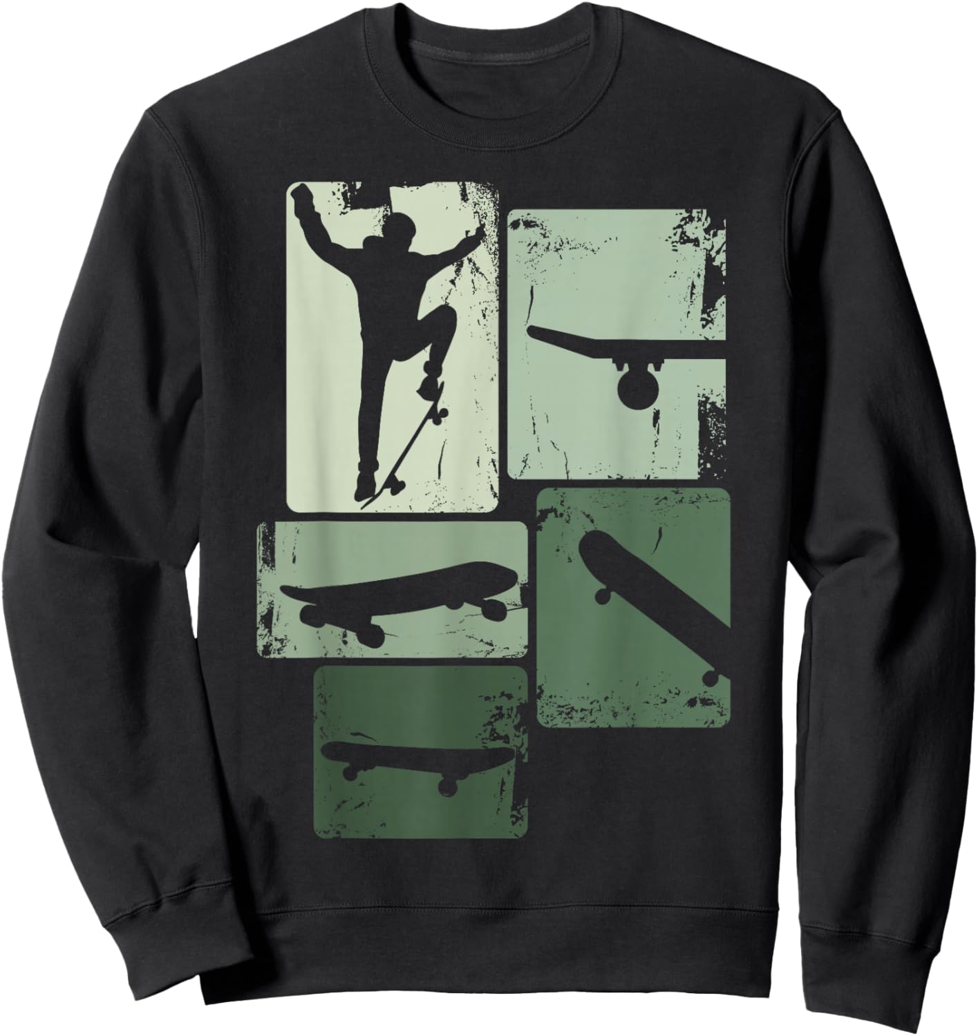 Skater Skateboard Stunt Retro Skater Boys Children Sweatshirt - Sweatshirt | Black