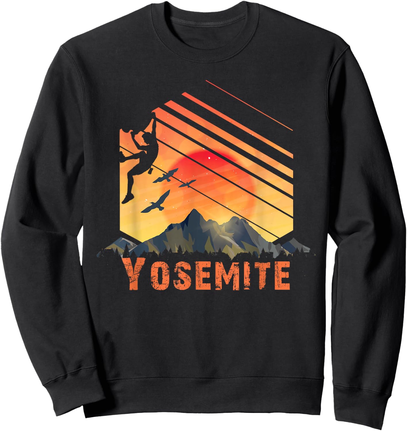 Yosemite N.P. Rock Climbing, Bouldering and Hiking Sweatshirt - Sweatshirt | Black