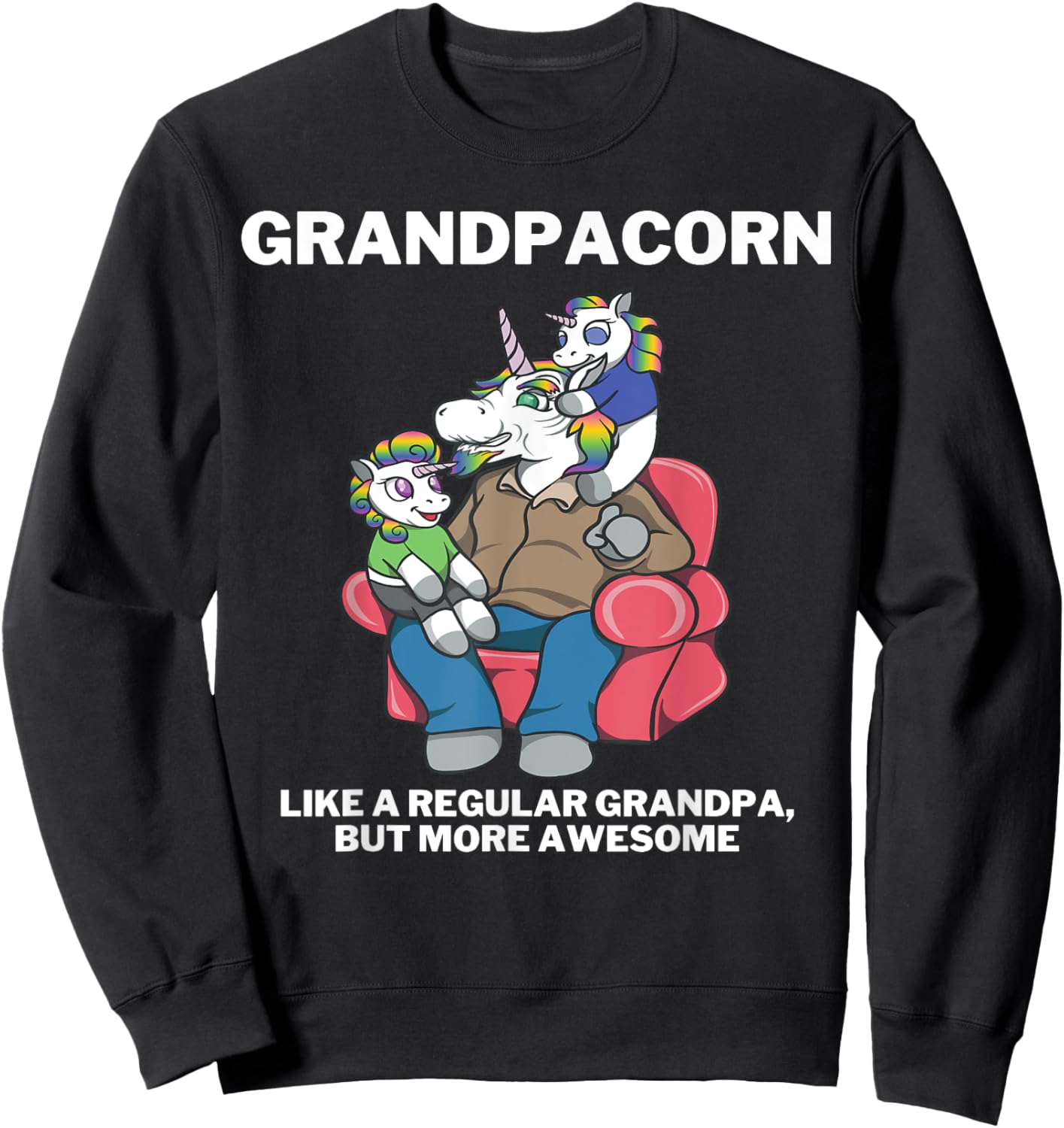 Grandpacorn for Granddad Unicorn Grandpa Sweatshirt - Sweatshirt | Black