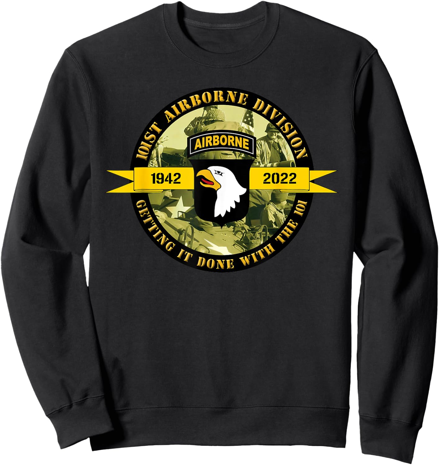 101st Airborne Division 80th Anniversary Military Veteran Sweatshirt - Sweatshirt | Black