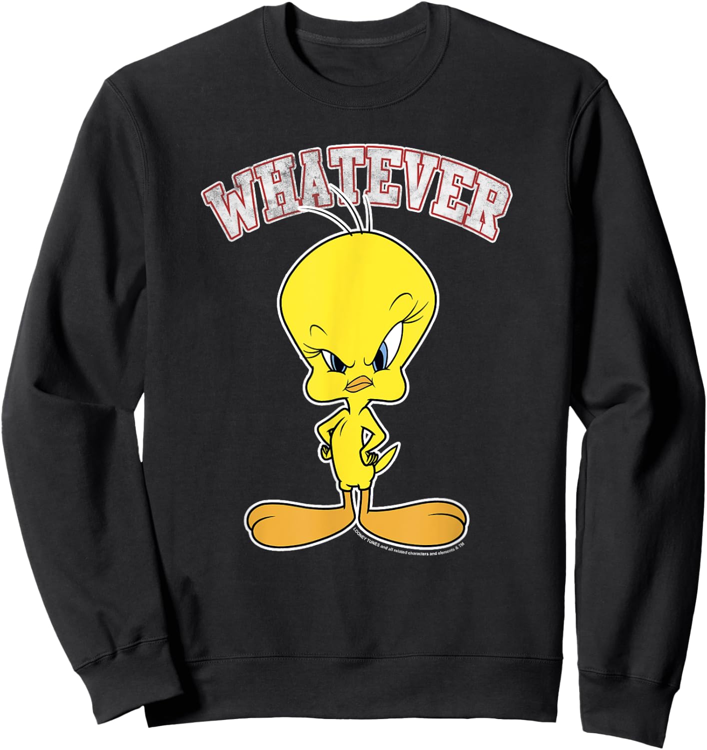 Looney Tunes Tweety Whatever Mad Face Sweatshirt - Sweatshirt | Black