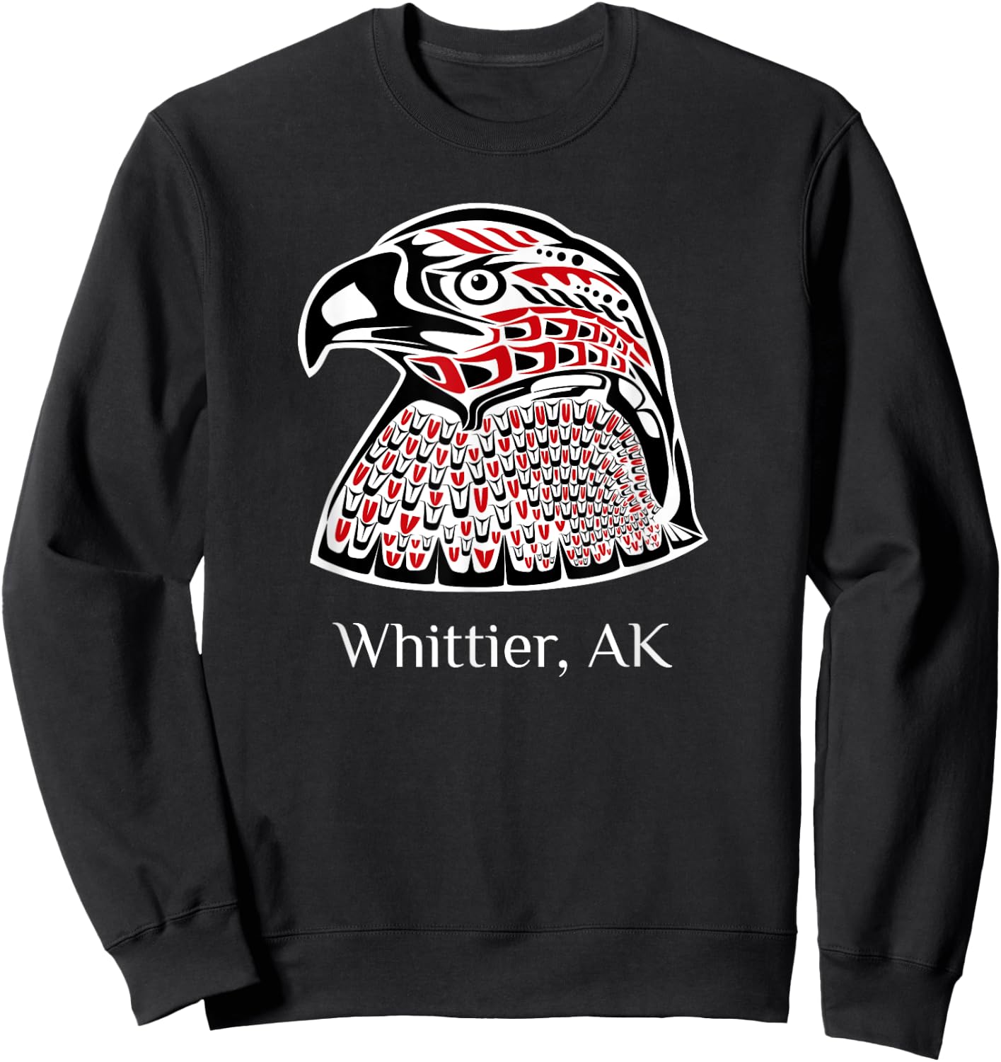 Pacific NW SE Native American Indian Eagle Whittier Alaska Sweatshirt - Sweatshirt | Black