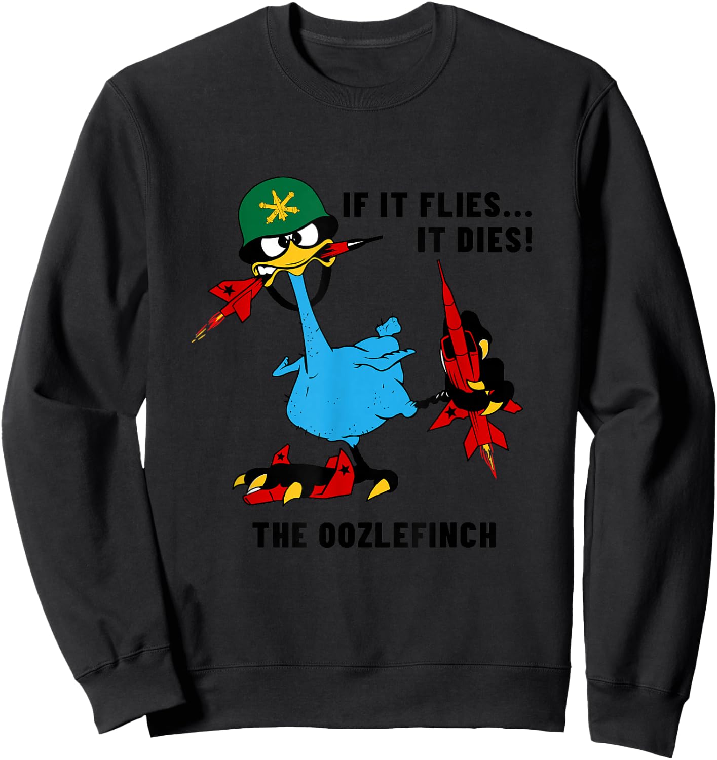 Air Defense Artillery Oozlefinch ADA Army Fort Sill Veteran Sweatshirt - Sweatshirt | Black