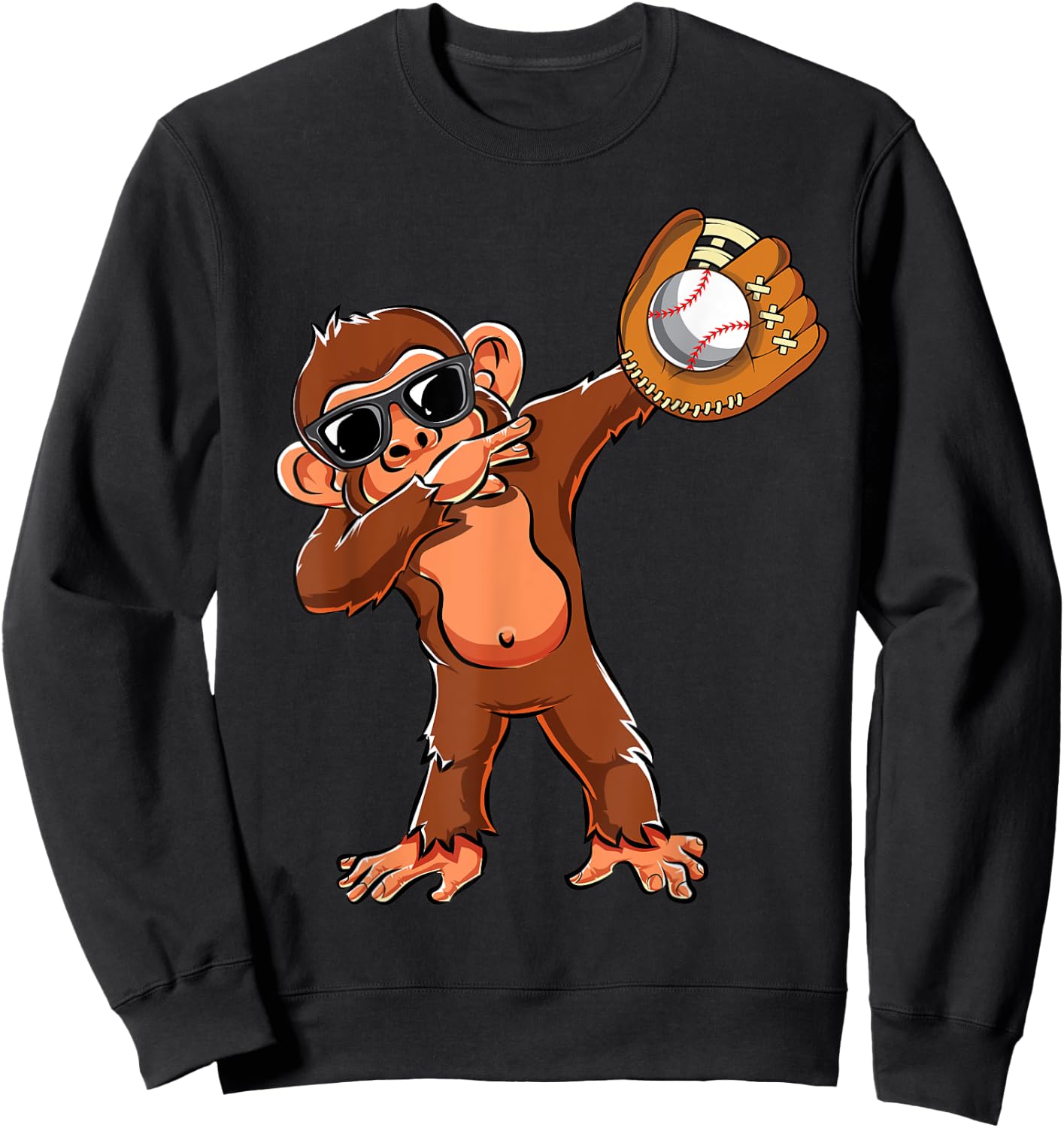 Cute Dabbing Monkey Lovers Dab Baseball Girls Boys Gifts Sweatshirt - Sweatshirt | Black