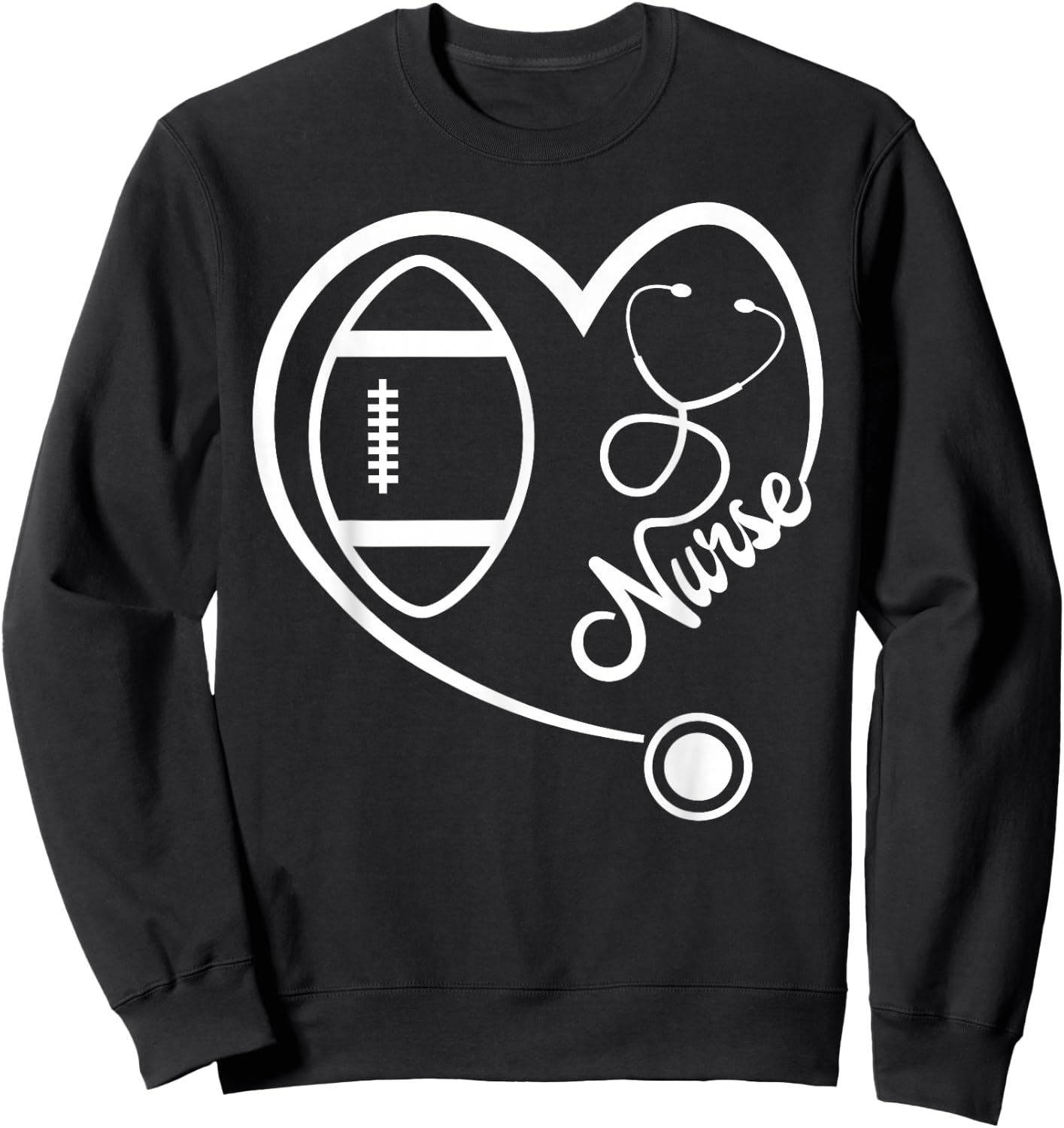 Nurse Football Fan Gift RN CNA LPN Sweatshirt - Sweatshirt | Black