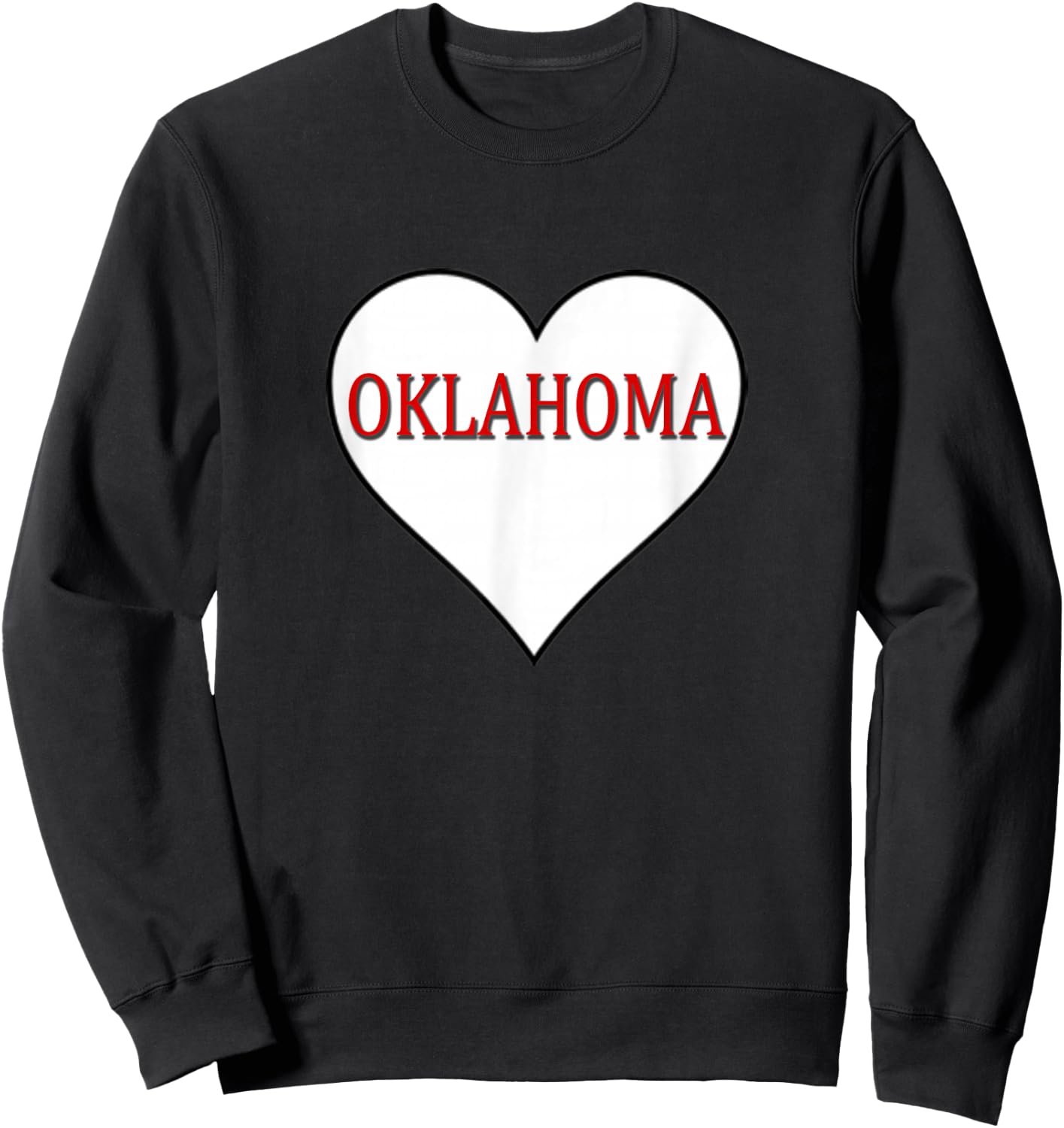 Oklahoma OK Sports Sooner State Heart Sweatshirt - Sweatshirt | Black