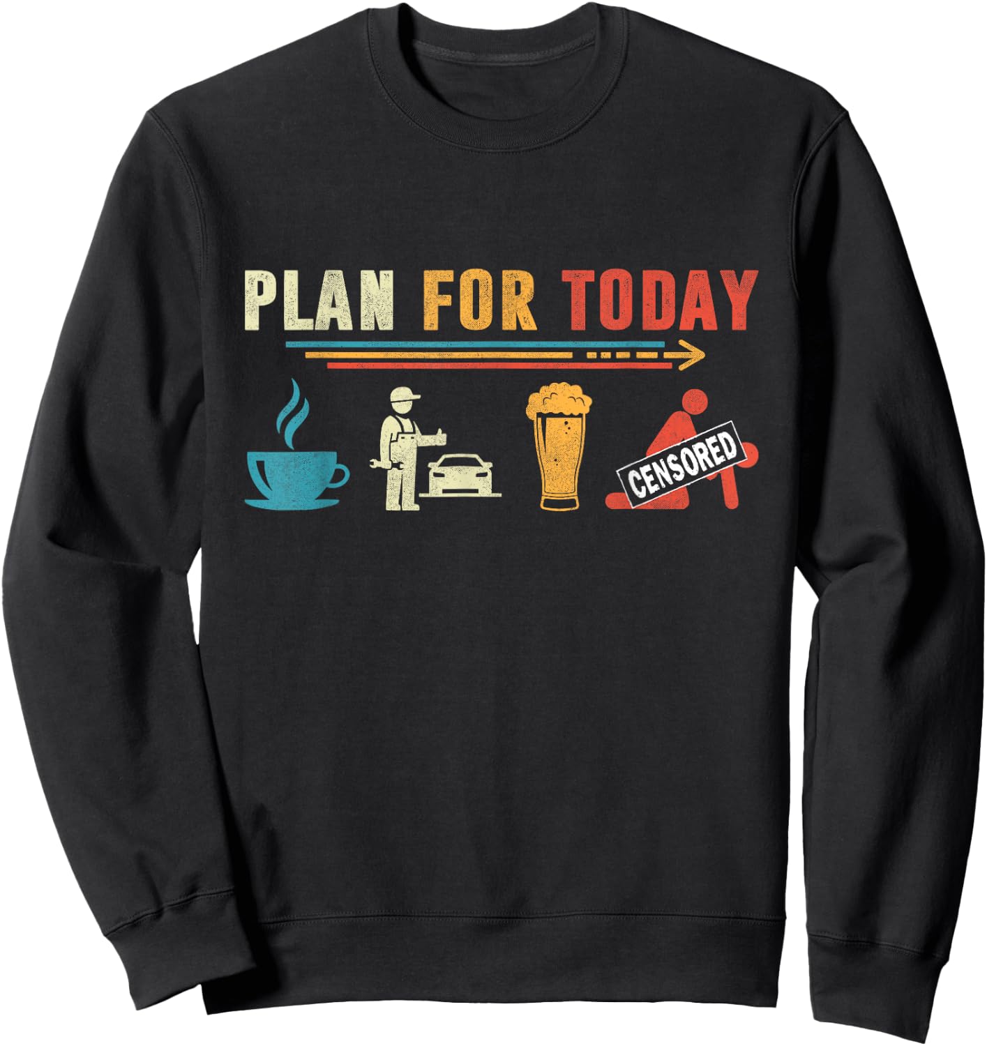 Mechanic Plan For Today Men Vintage Sweatshirt - Sweatshirt | Black