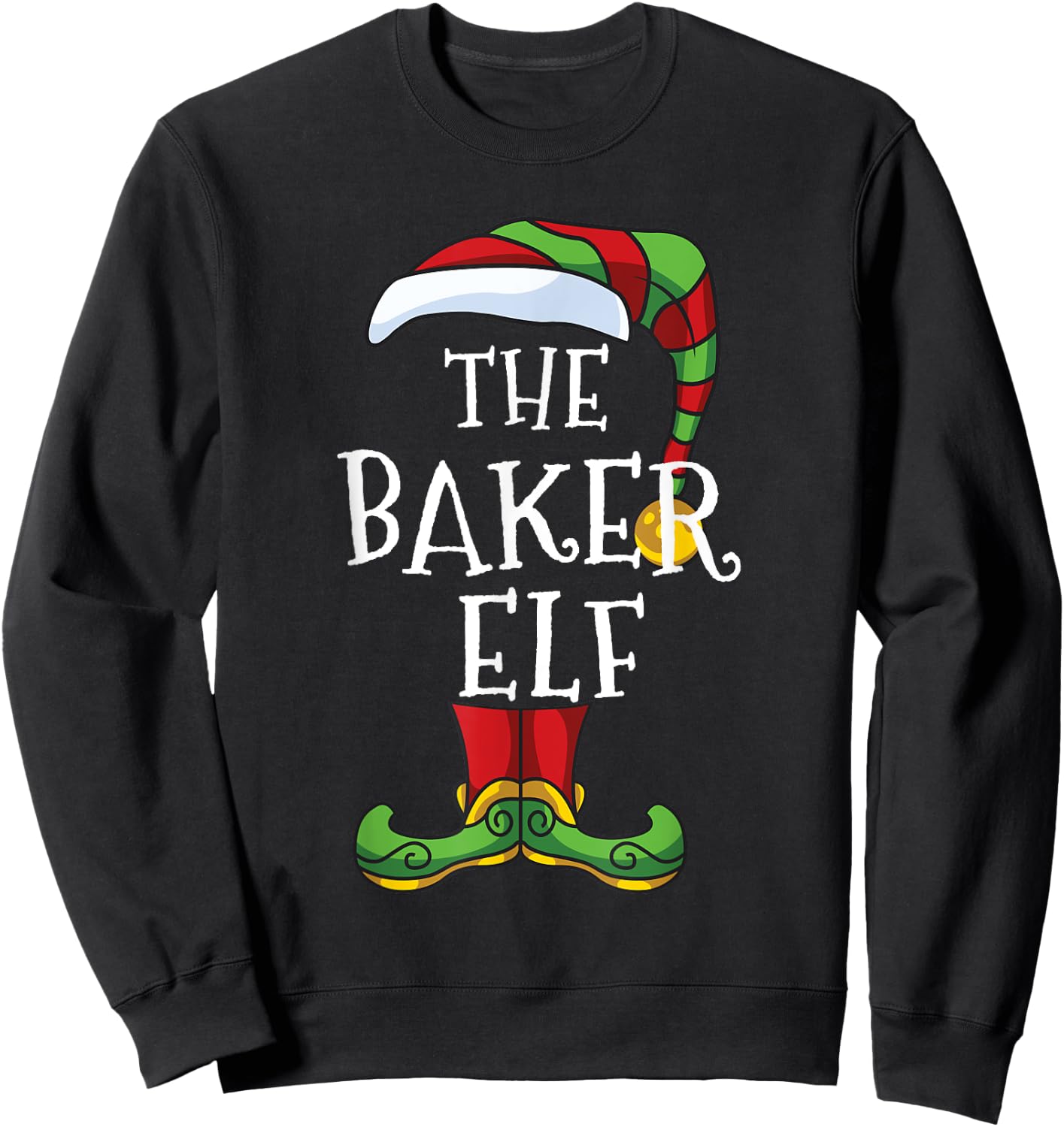 Baker Elf Family Matching Christmas Funny Baking Sweatshirt - Sweatshirt | Black