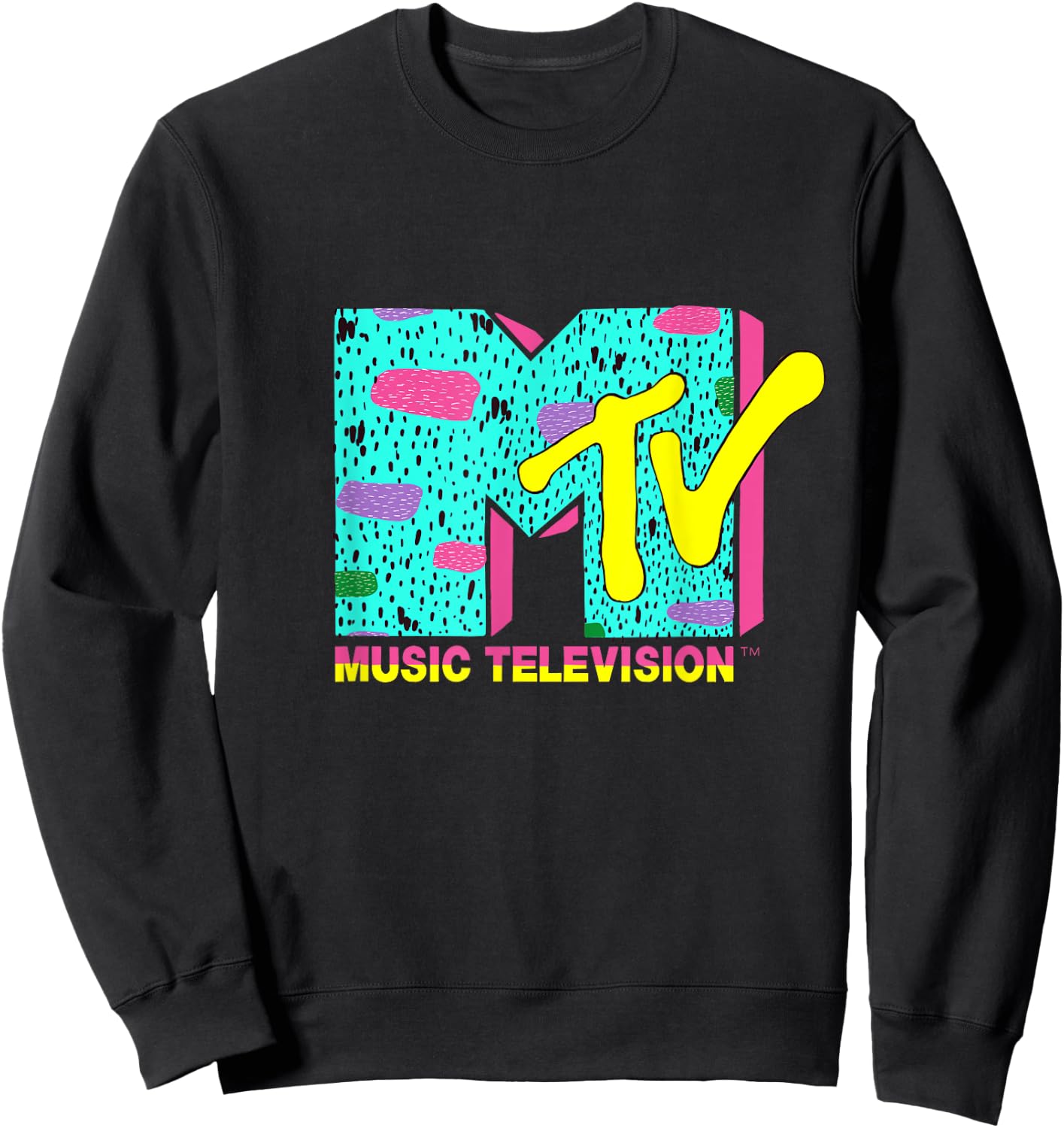 Mademark x MTV - The official MTV Logo with wild colors and a funky design Sweatshirt - Sweatshirt | Black