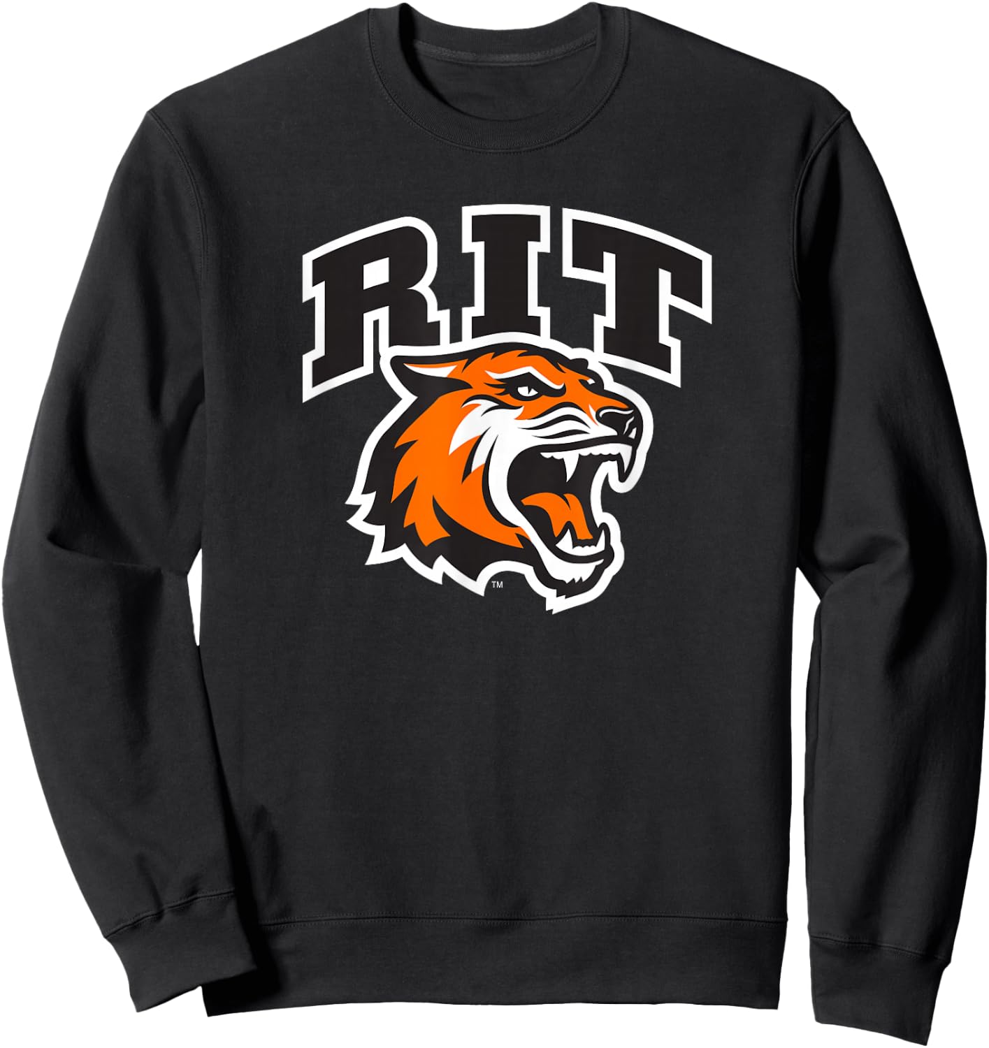 Rochester Institute of Technology RIT Tiger Stacked Logo Sweatshirt - Sweatshirt | Black