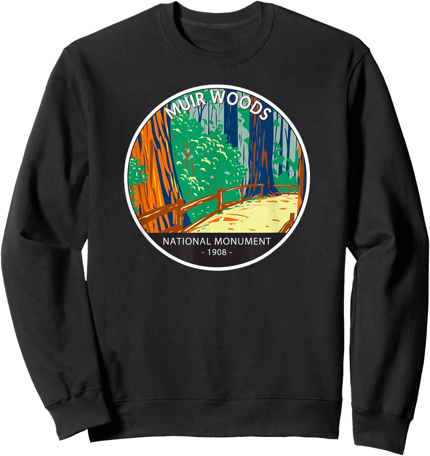 Muir Woods National Monument California Vintage Sweatshirt - Sweatshirt | Black