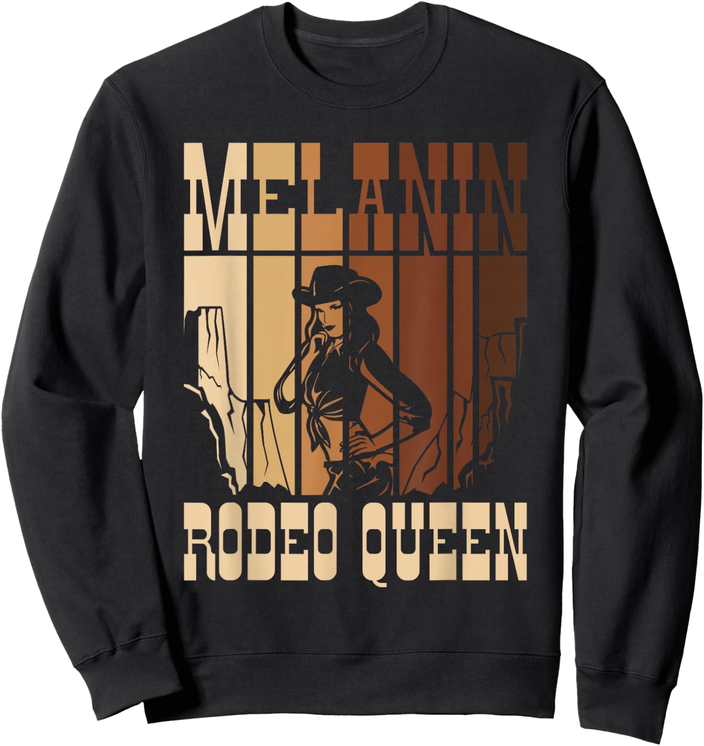 Melanin Rodeo Queen Country African American Cowgirl Sweatshirt - Sweatshirt | Black