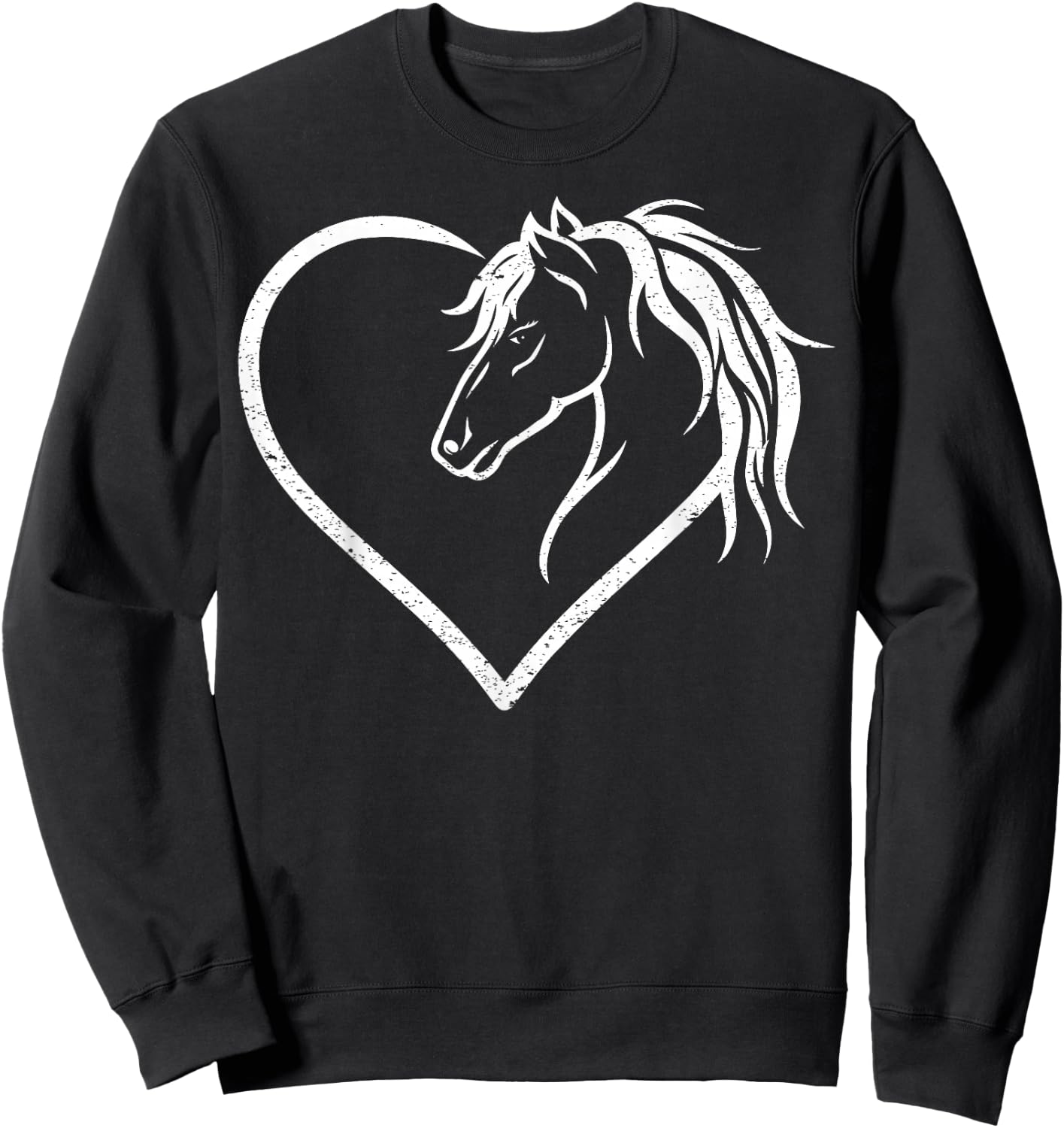 Horse Head with a Heart - Riding Horse Small Sweatshirt - Sweatshirt | Black