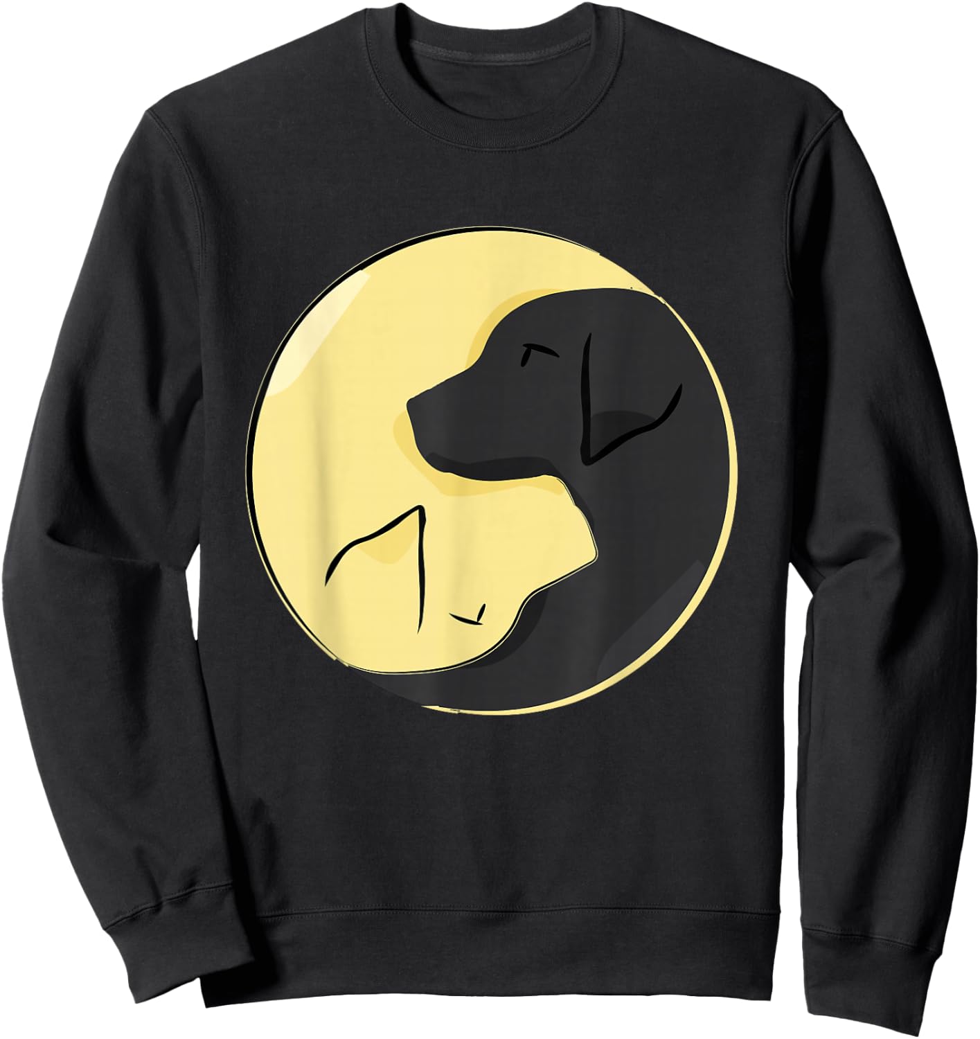 Labrador Yin Yang | Cute Yellow and Black Lab Shirt Sweatshirt - Sweatshirt | Black
