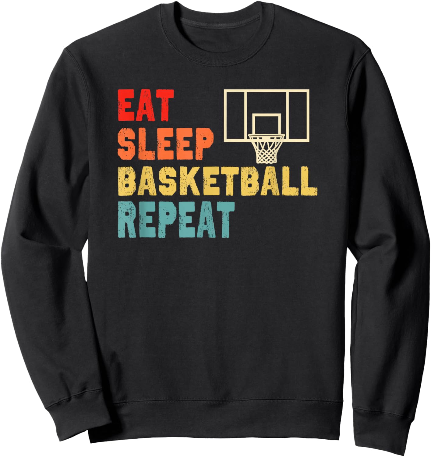 Eat Sleep Basketball Repeat apparel for girls, boys, teens Sweatshirt - Sweatshirt | Black