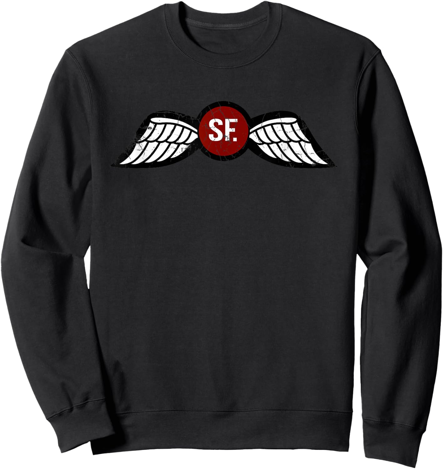 American Marauder Adults Black Small Classic Fit Short Sleeve : Jedburgh (OSS) Wings Insignia Sweatshirt - Sweatshirt | Black