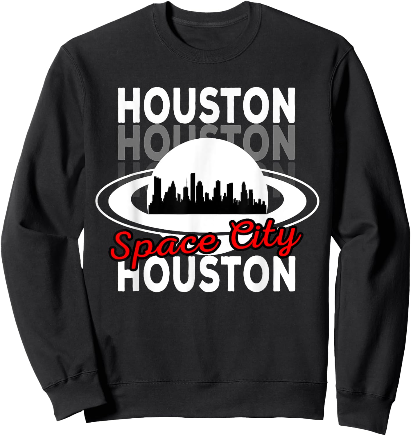 Houston Skyline Silhouette Houston Texas Space City Sweatshirt - Sweatshirt | Black