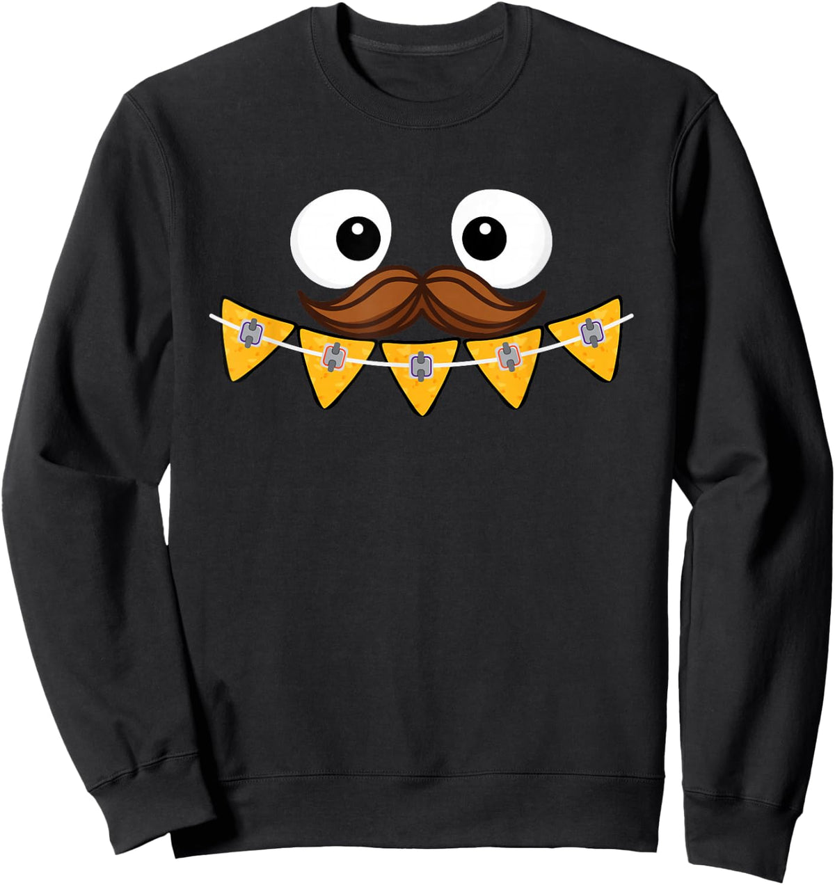 Orthodontist Cinco de Mayo Dental Brace Rubber Bands Nachos Sweatshirt - Sweatshirt | Black