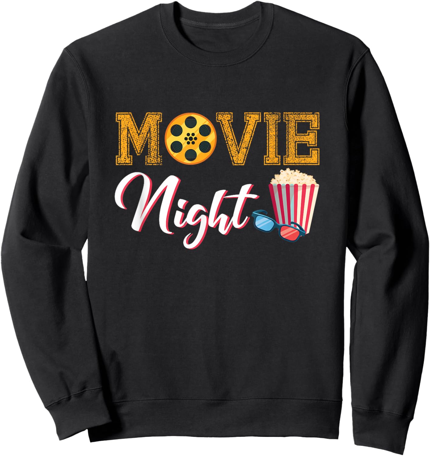 Movie Night Funny Movie and Theater Apparel for Teens Kids Sweatshirt - Sweatshirt | Black