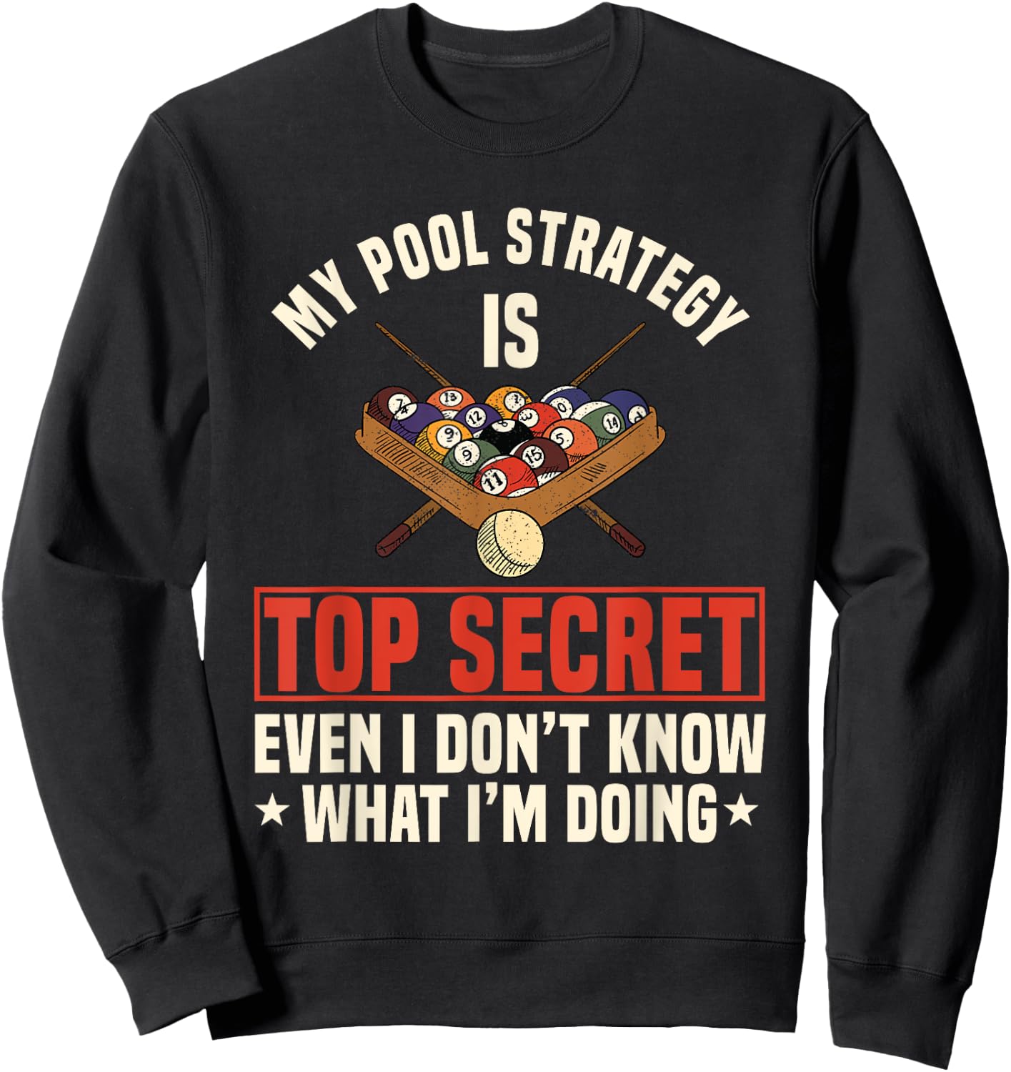 Billiards Pool Snooker Billiard Ball Table Nine-ball Sweatshirt - Sweatshirt | Black
