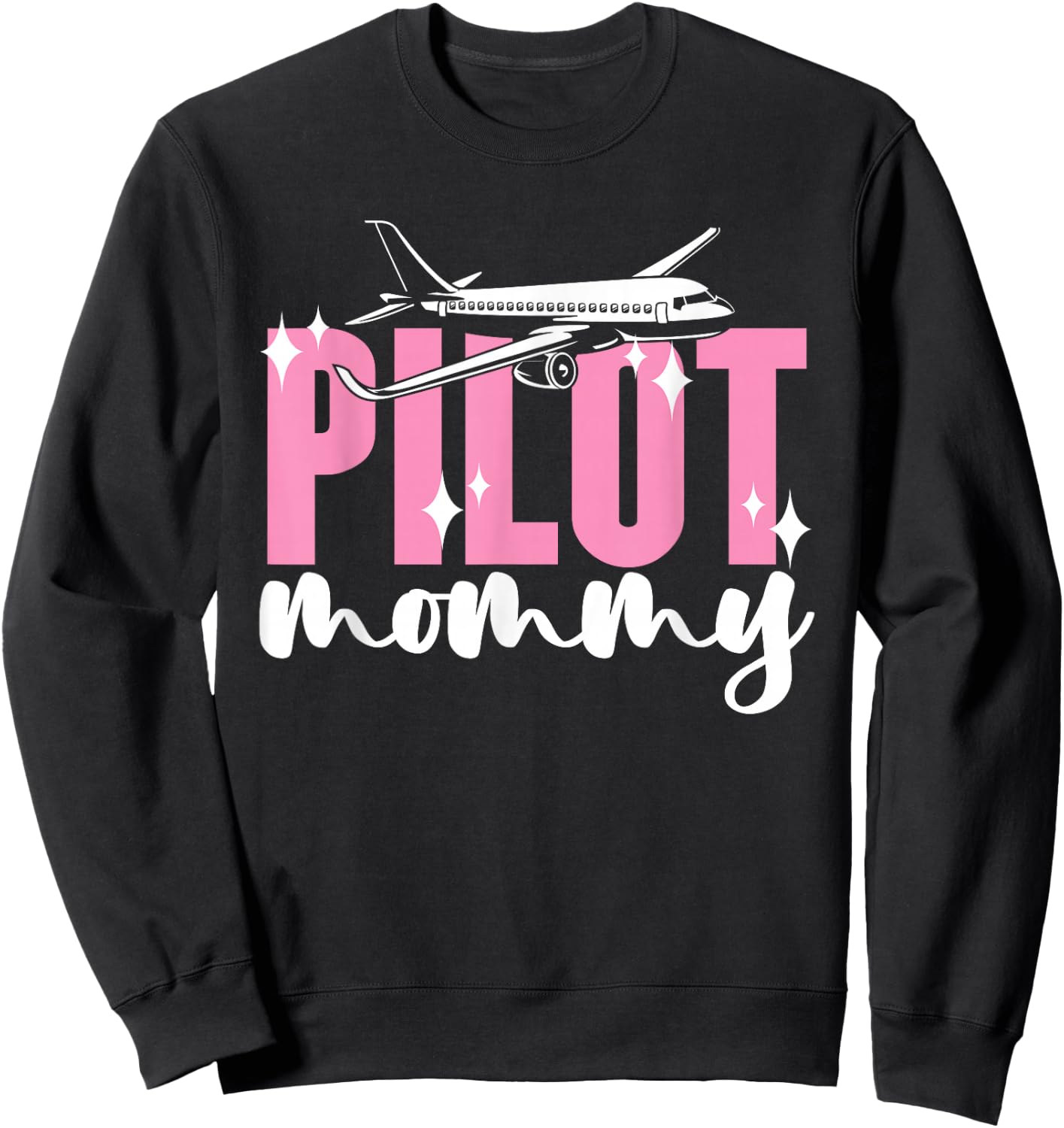 Pilot Mommy Airplane Aviator Aviation Pilot Mom Mother Mama Sweatshirt - Sweatshirt | Black