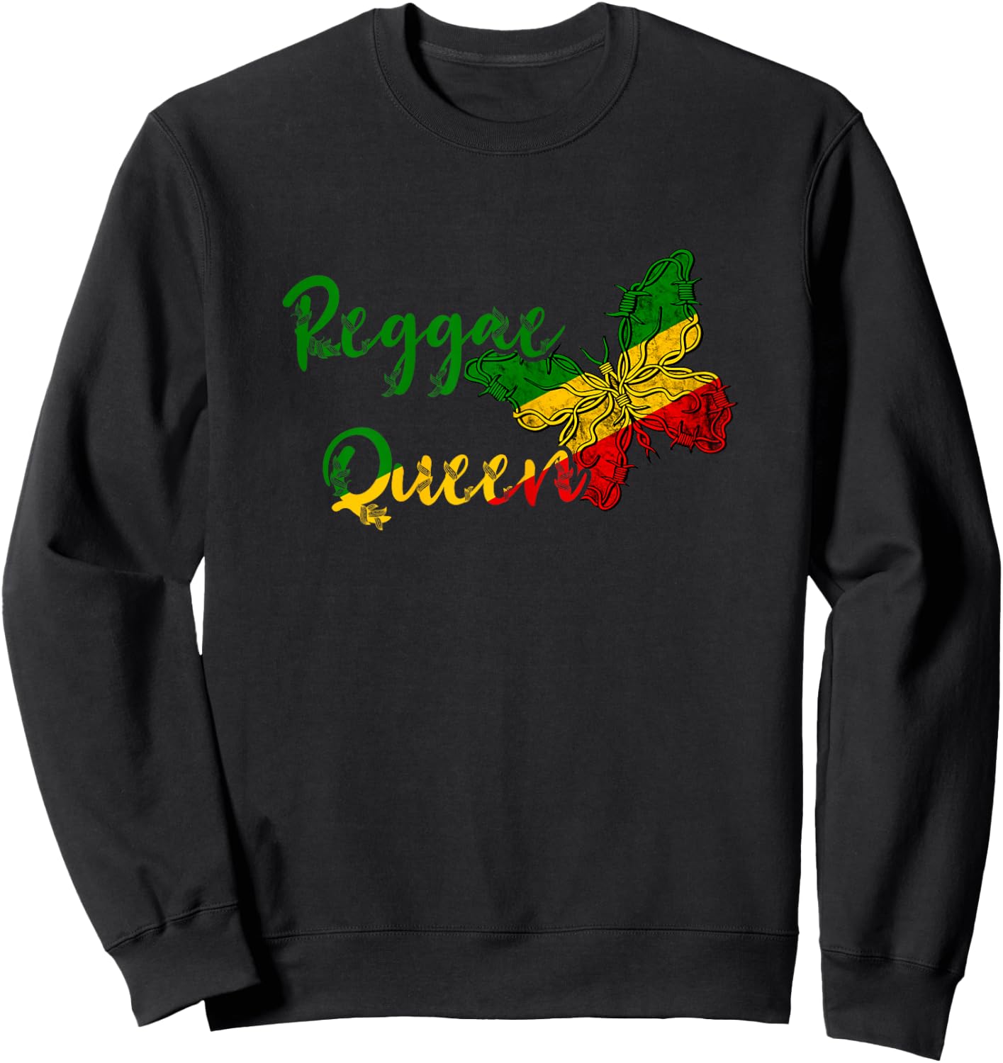 Reggae Queen Butterfly Rasta Reggae Rastafari Roots Sweatshirt - Sweatshirt | Black