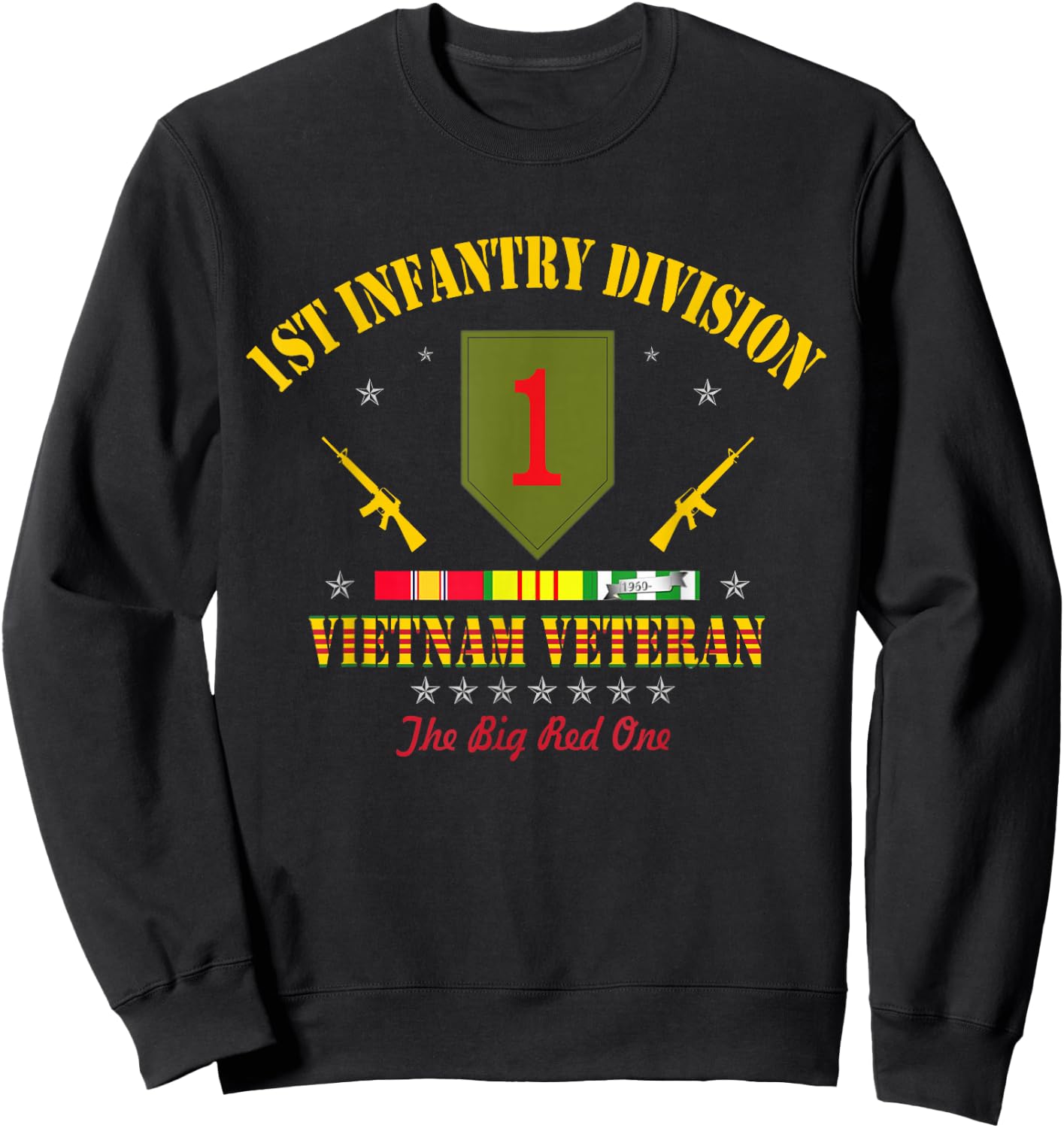 US Army 1st Infantry Division Vietnam Veteran Gift Sweatshirt - Sweatshirt | Black