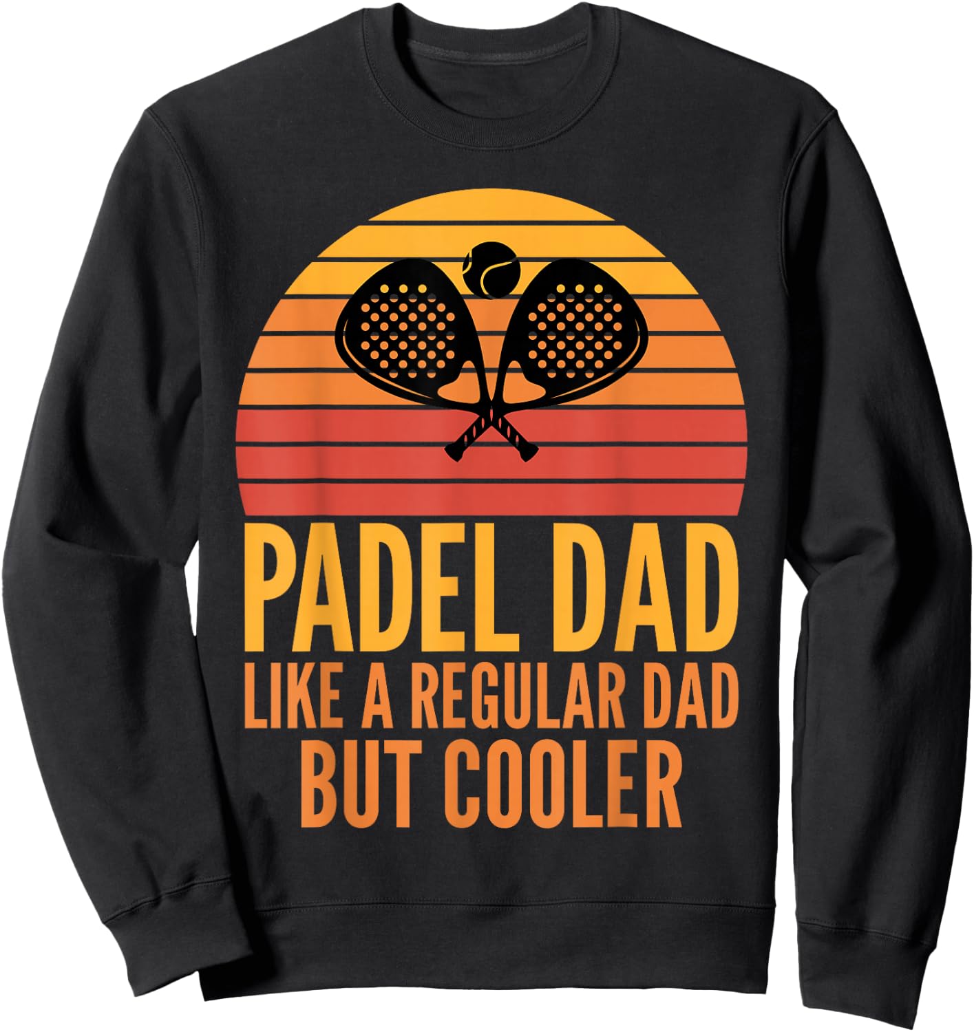 Padel Dad Vintage Retro for Padel Fathers Sweatshirt - Sweatshirt | Black