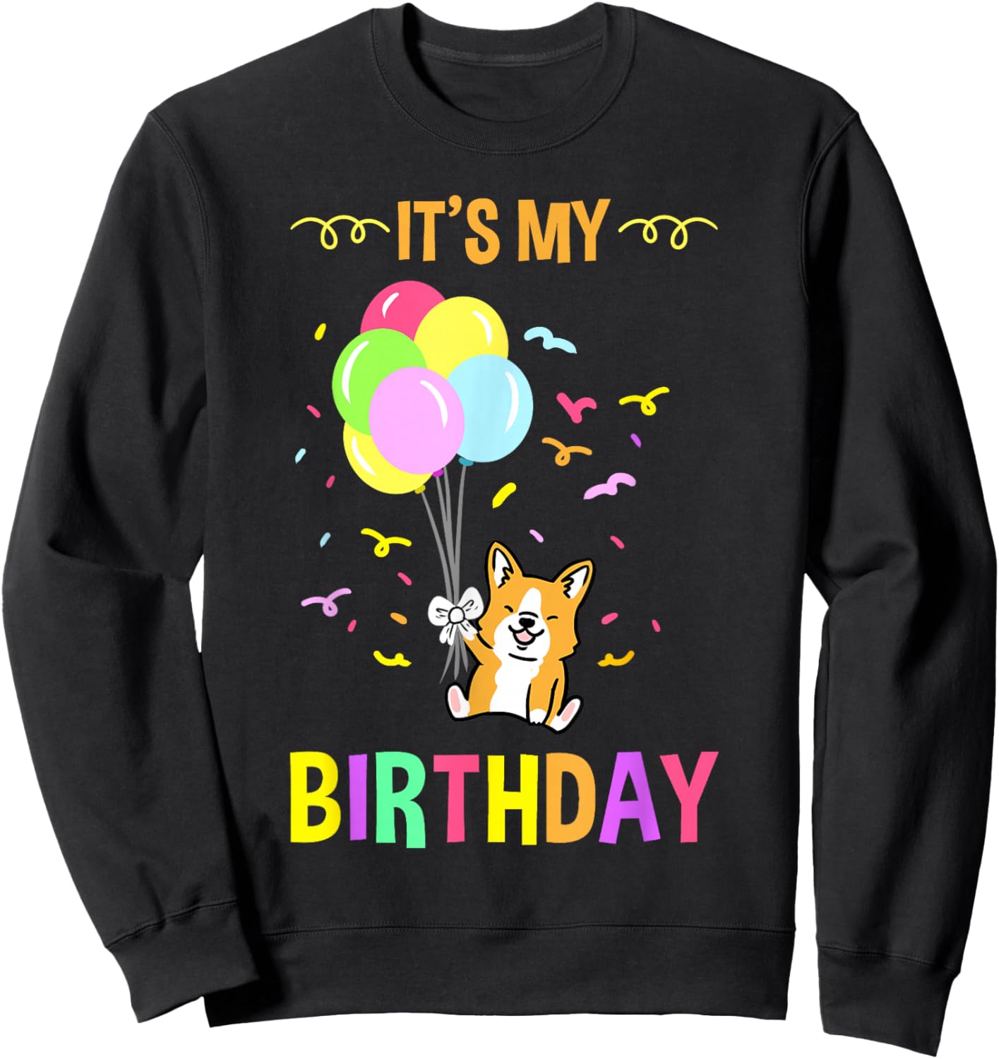 Its My Birthday Corgi Sweatshirt - Sweatshirt | Black