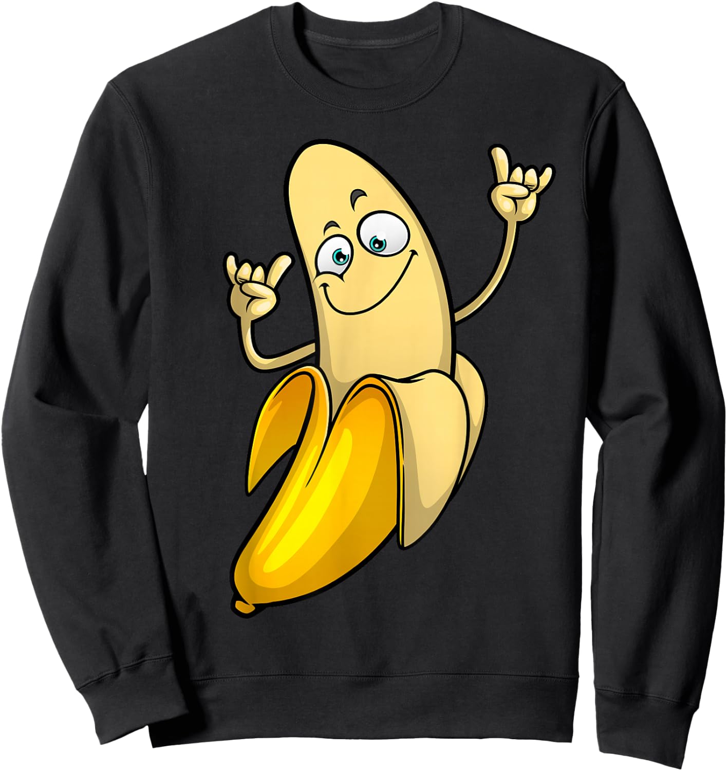 Funny Banana Designs Women Fruit Lover Farming Food Sweatshirt - Sweatshirt | Black
