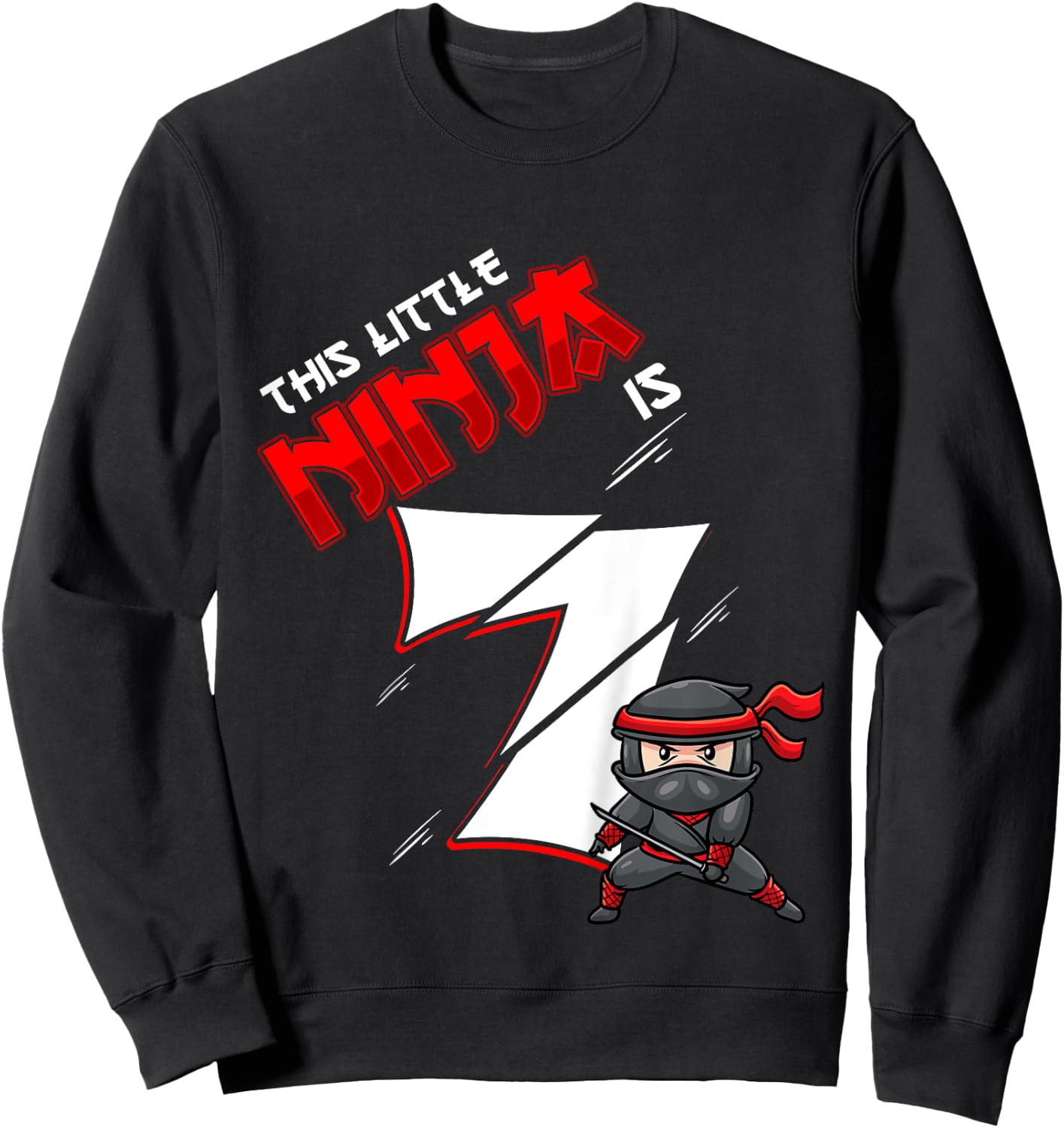 Kids 7th Birthday For Boy 7 Years Old Ninja Sweatshirt - Sweatshirt | Black