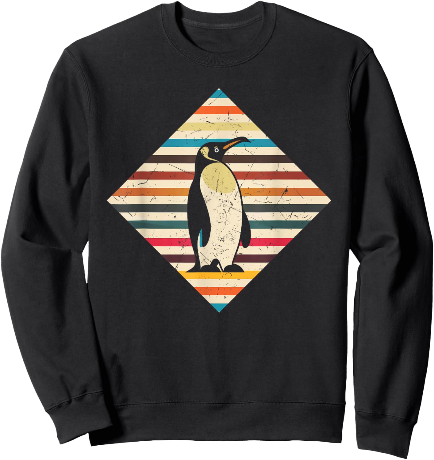 Vintage 80s & 90s Retro Style Penguin Sweatshirt - Sweatshirt | Black
