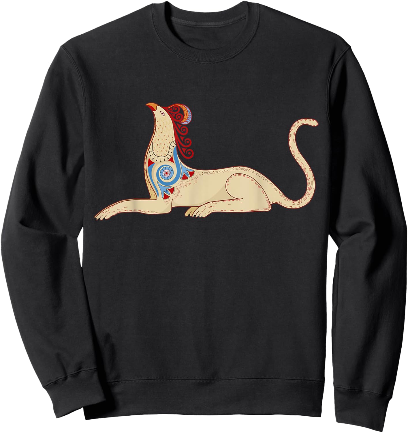 Minoan Griffin from the Knossos Throne Room Fresco Sweatshirt - Sweatshirt | Black